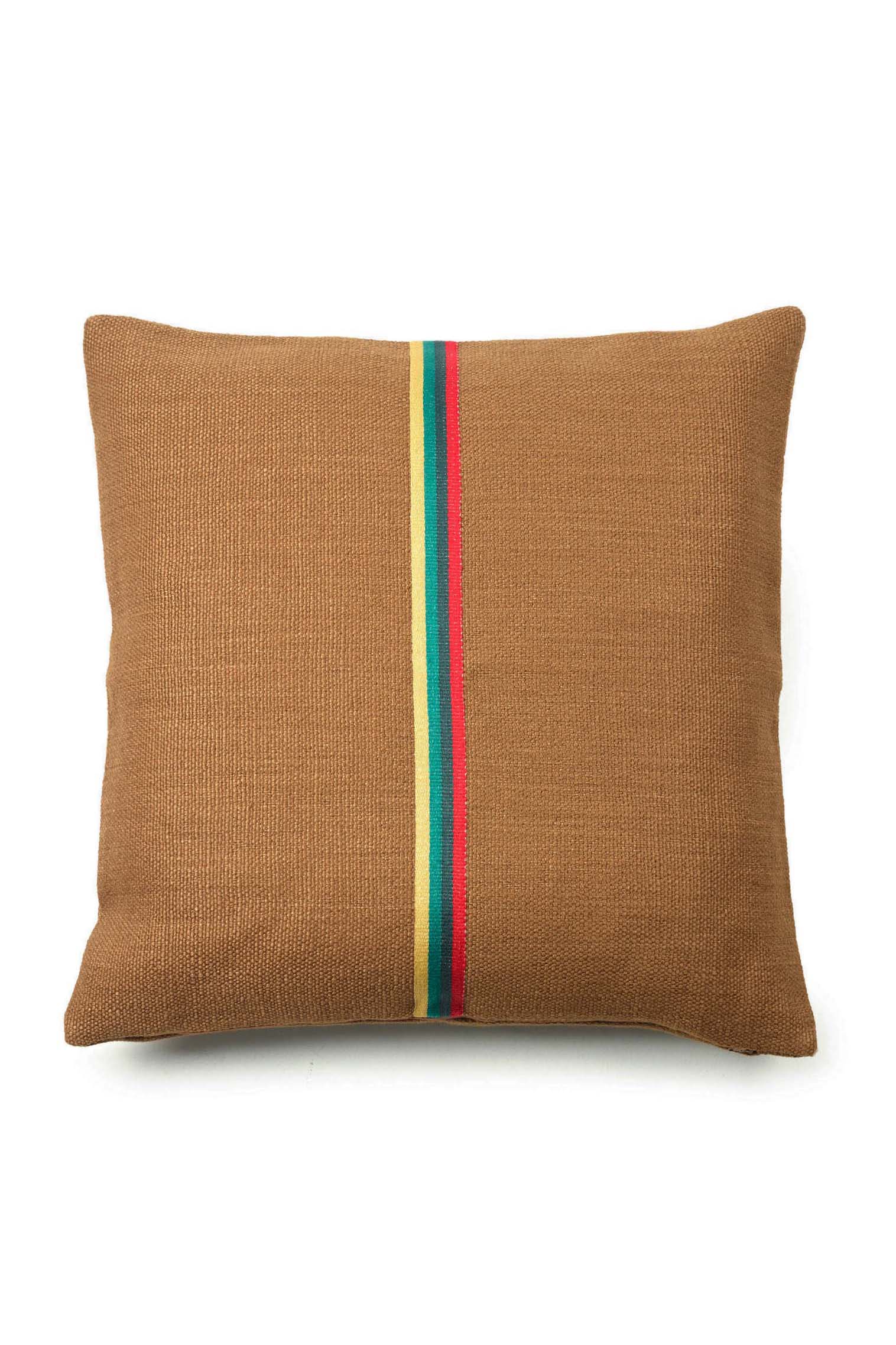 Cushion Brown & Thin Stripes