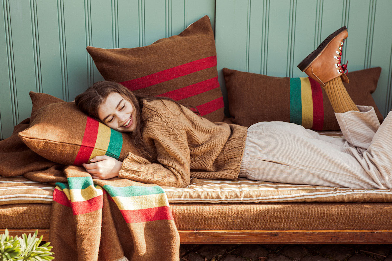 Cushion Brown & Multi Stripes