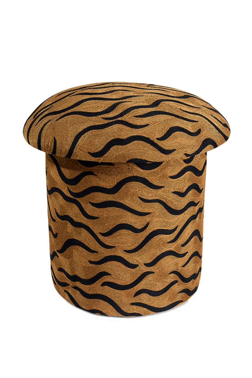 Tiger Embroidered Stool
