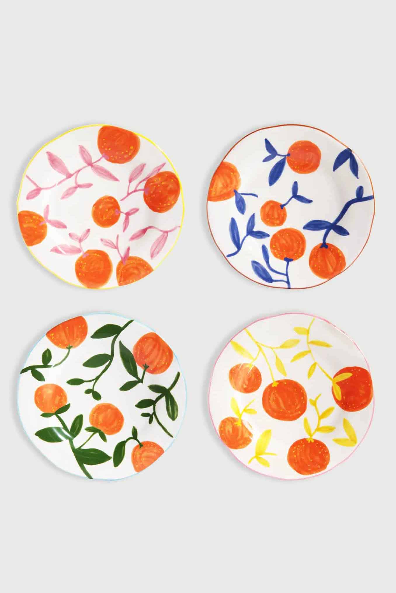 Plate orange, Orange & Blue