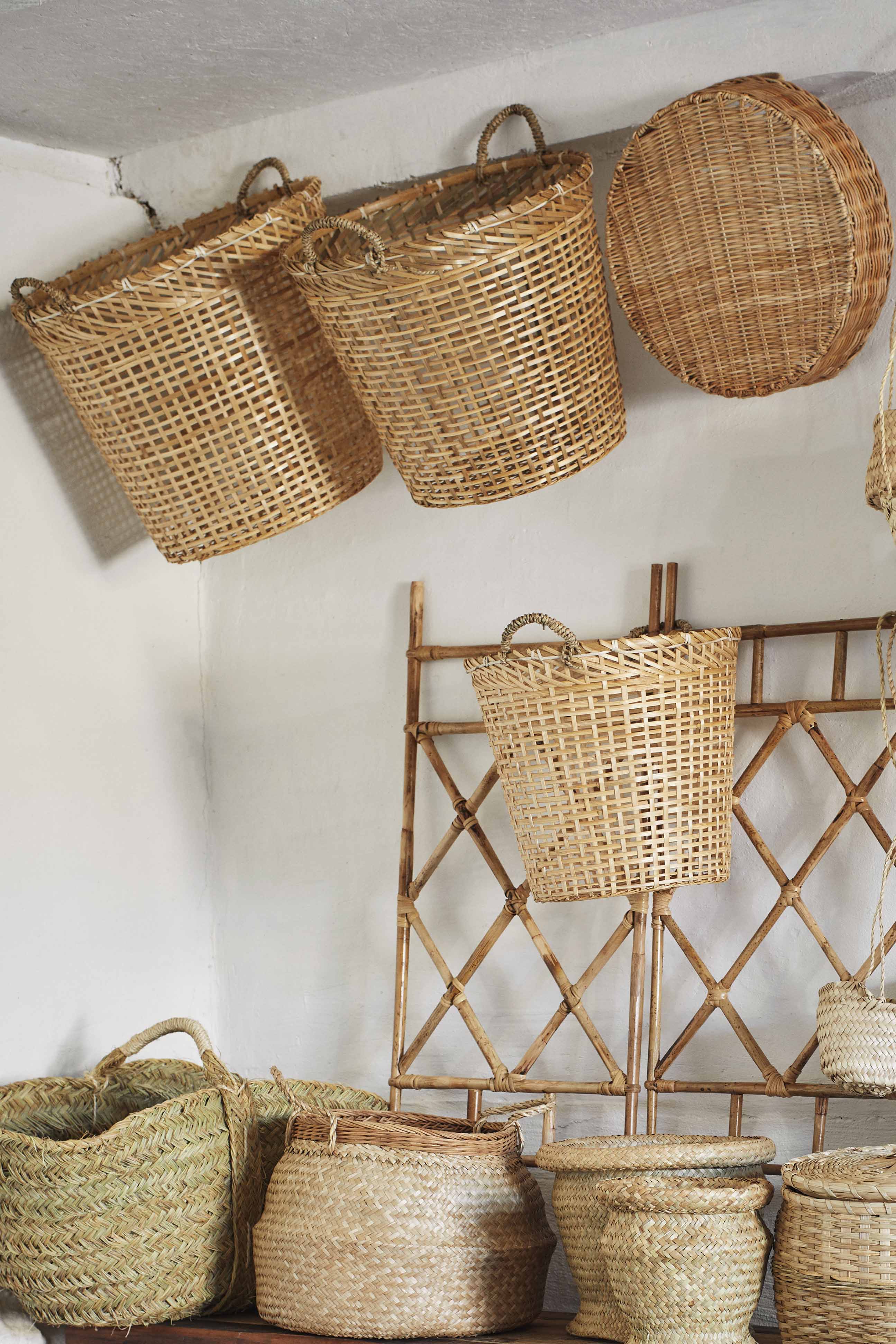 Basket round bamboo "L", 46x41cm