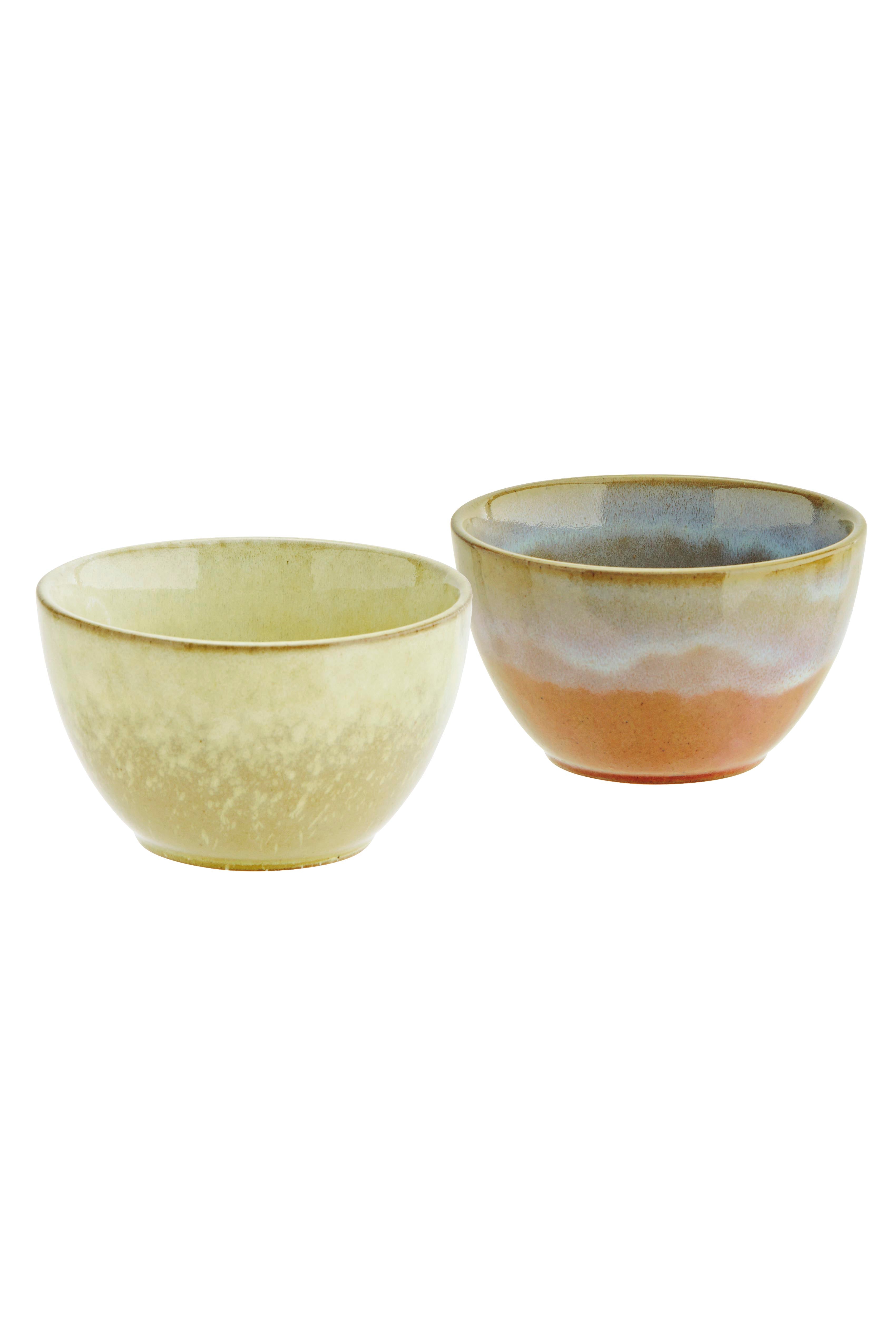 Bowl stoneware multicolor orange & green, ⌀13cm