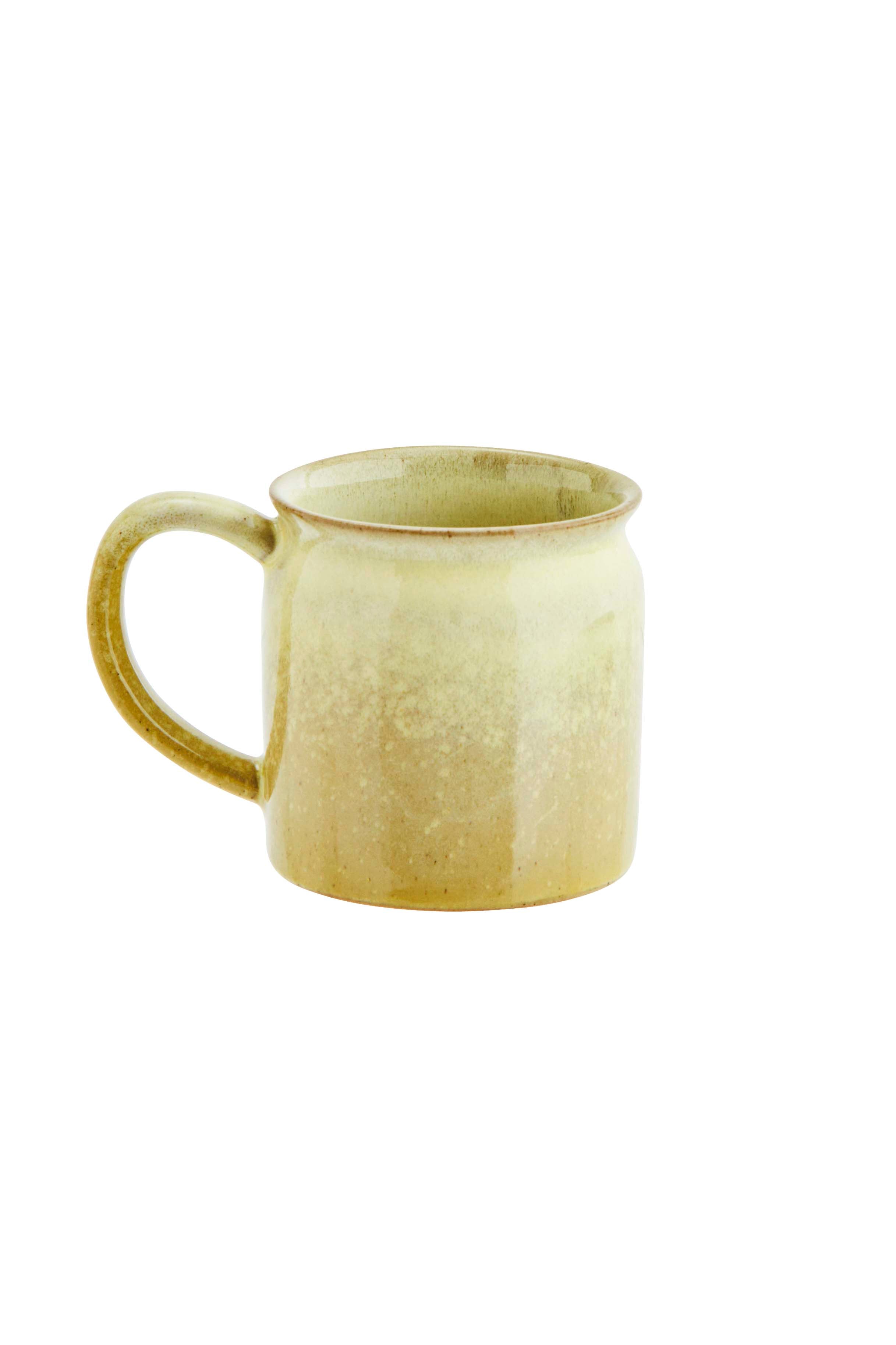 Mug stoneware multicolor orange & green