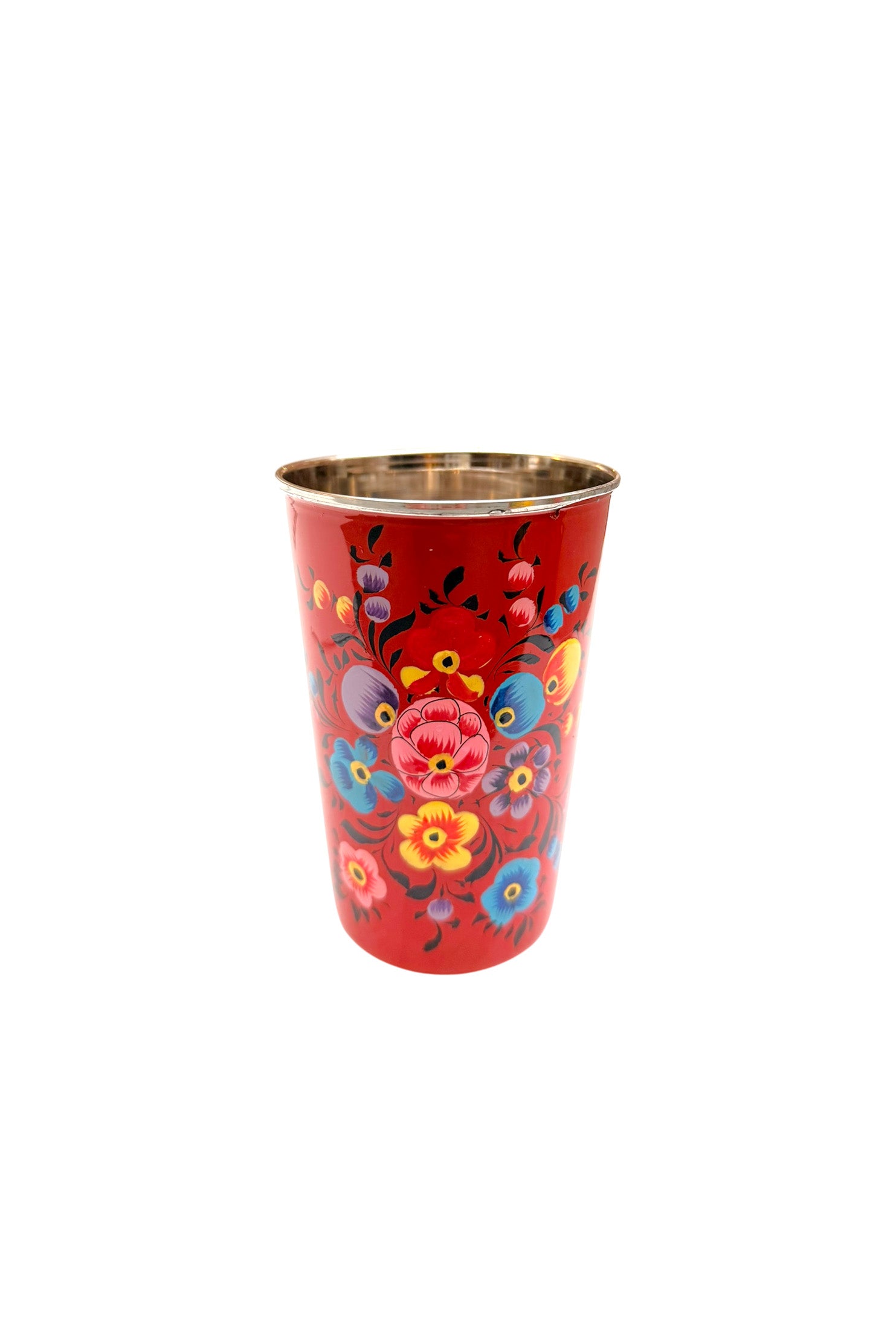 Tumbler | Red with Flowers