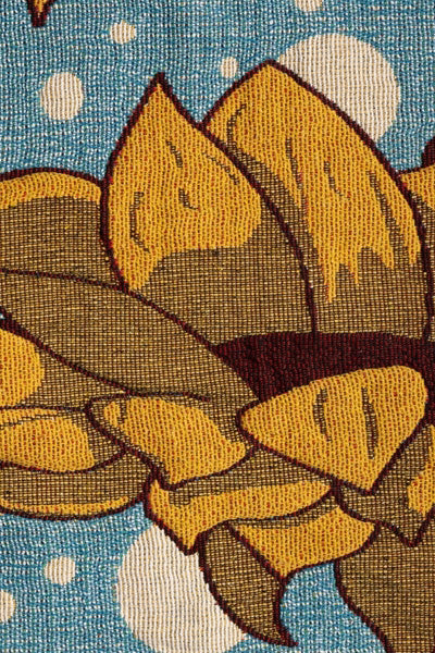 Throw/Blanket | Blue With Flowers