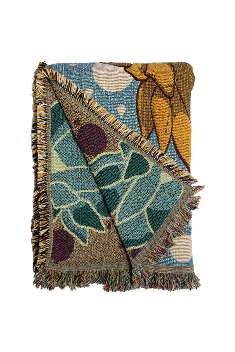 Throw/Blanket | Blue With Flowers