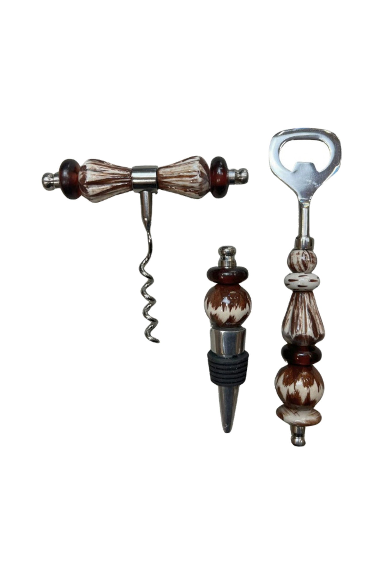 Bottle cutlery | Brown & White | set of 3