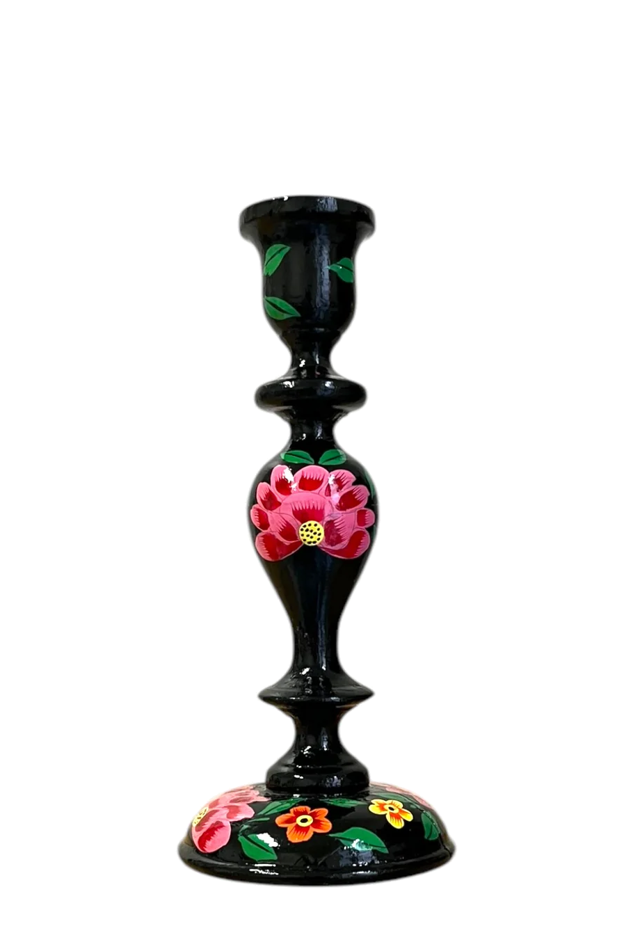 Candle holder | Black Flowers