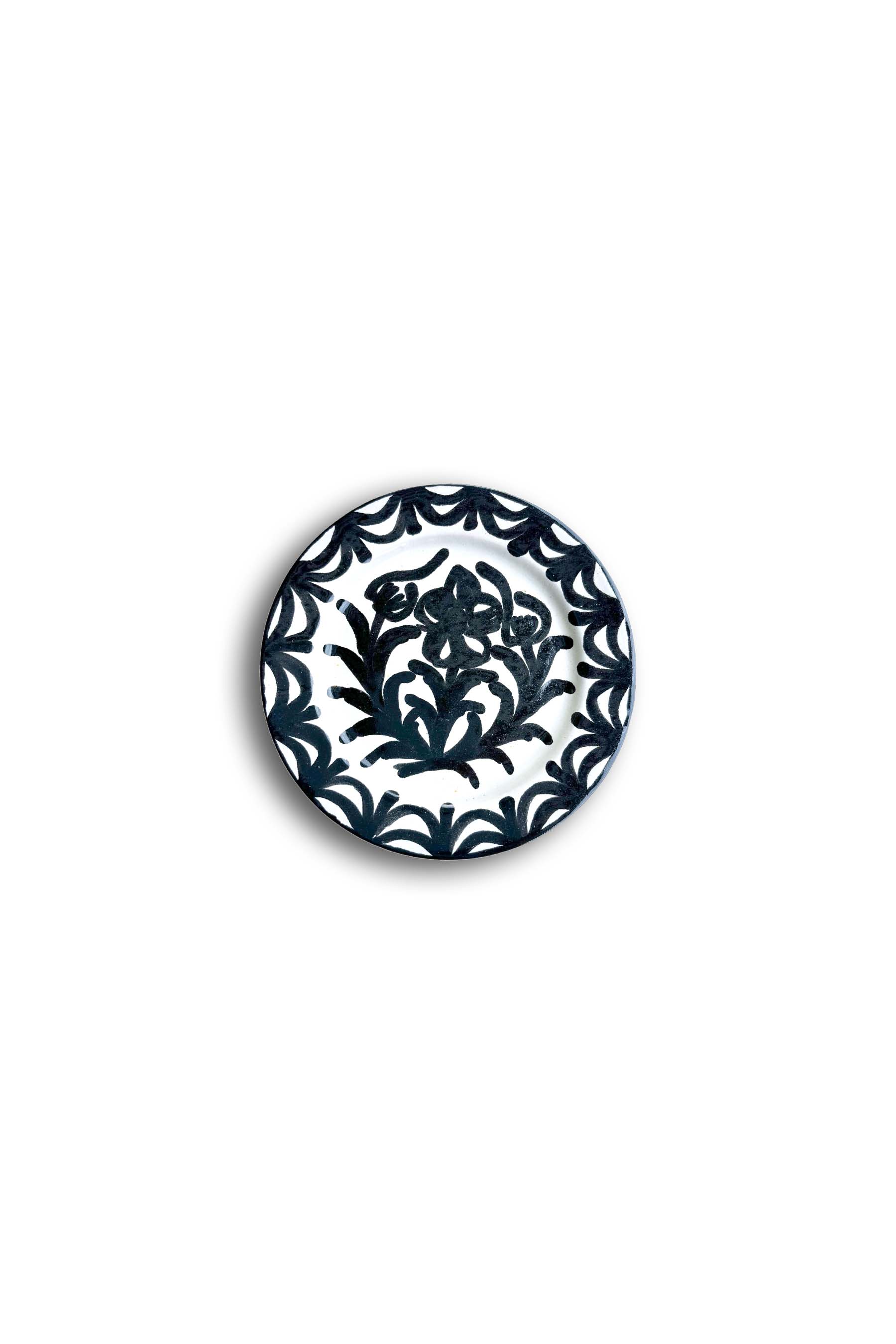 Ceramic Plates & Serving Dishes, Black Flower