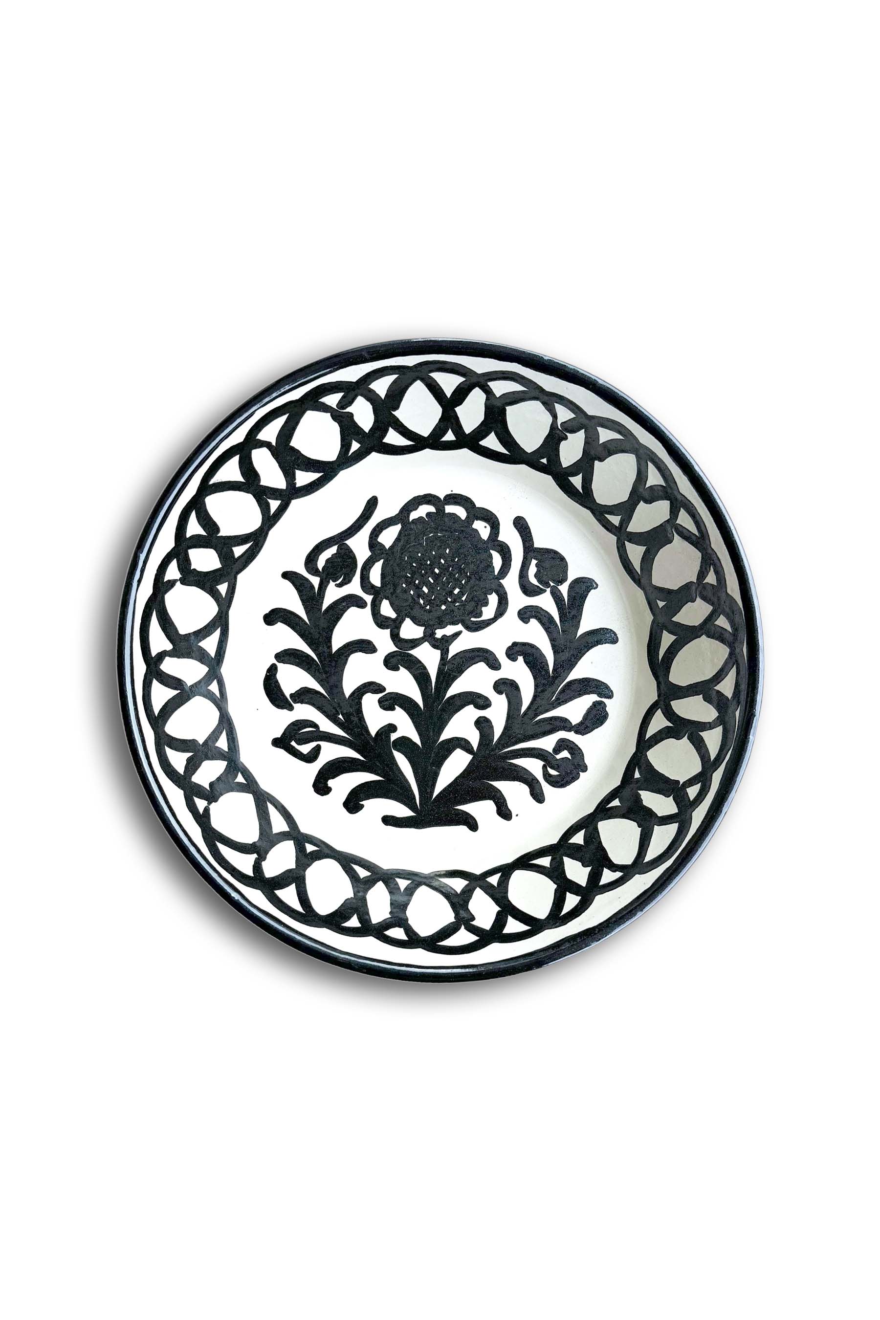 Ceramic Plates & Serving Dishes, Black Flower