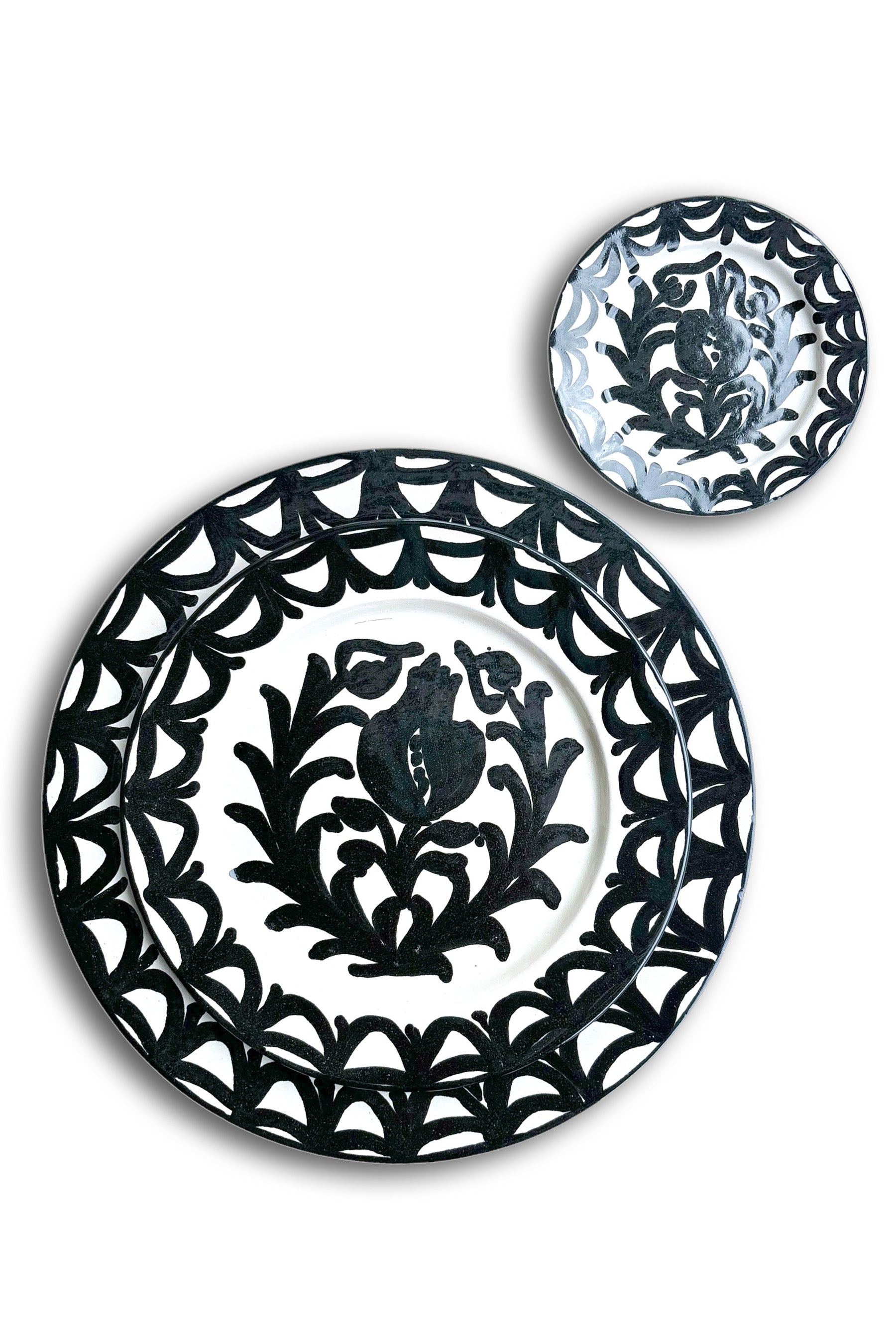 Ceramic Plates & Serving Dishes, Black Pomegranate