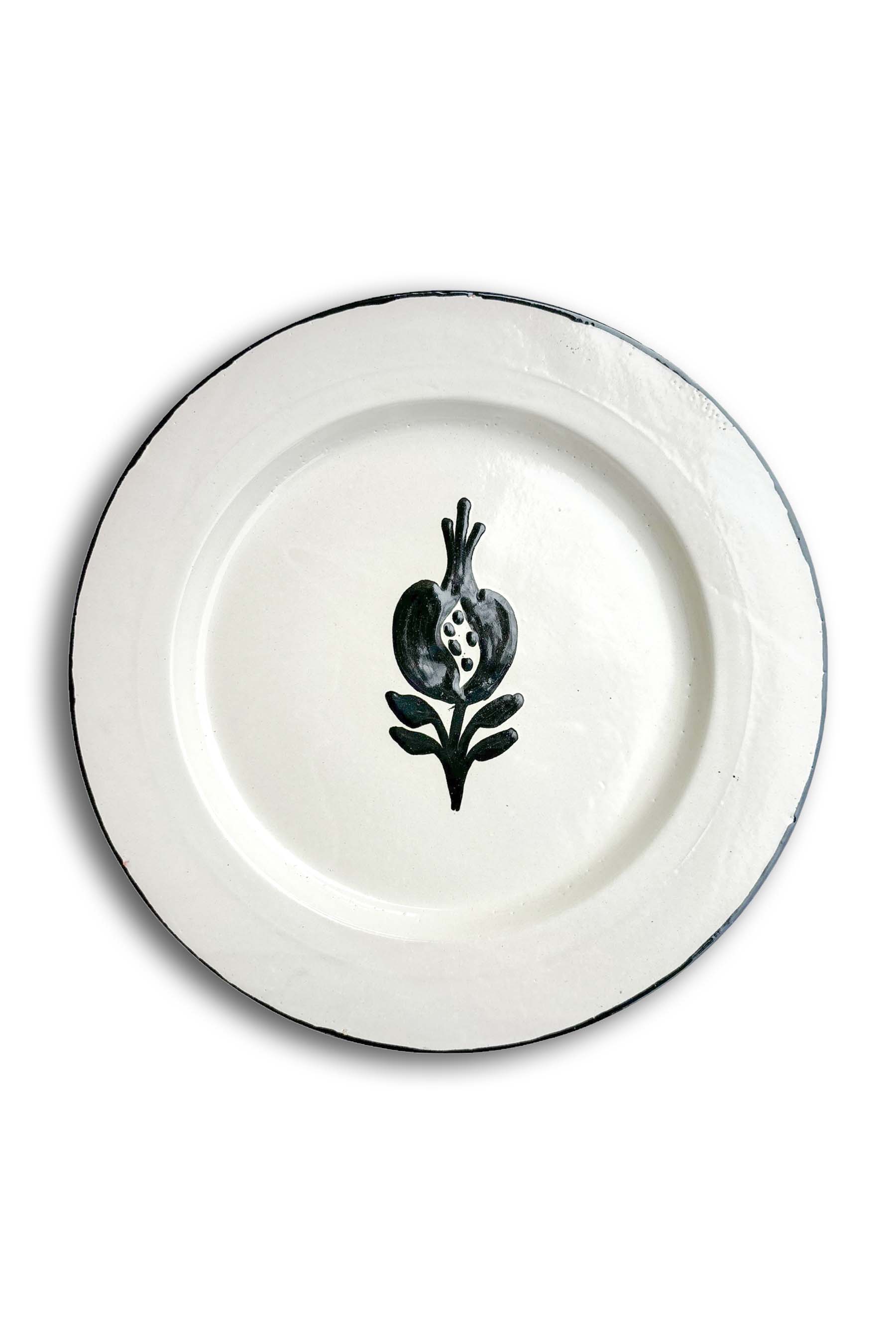 Ceramic Plates & Serving Dishes, Simple Black Pomegranate