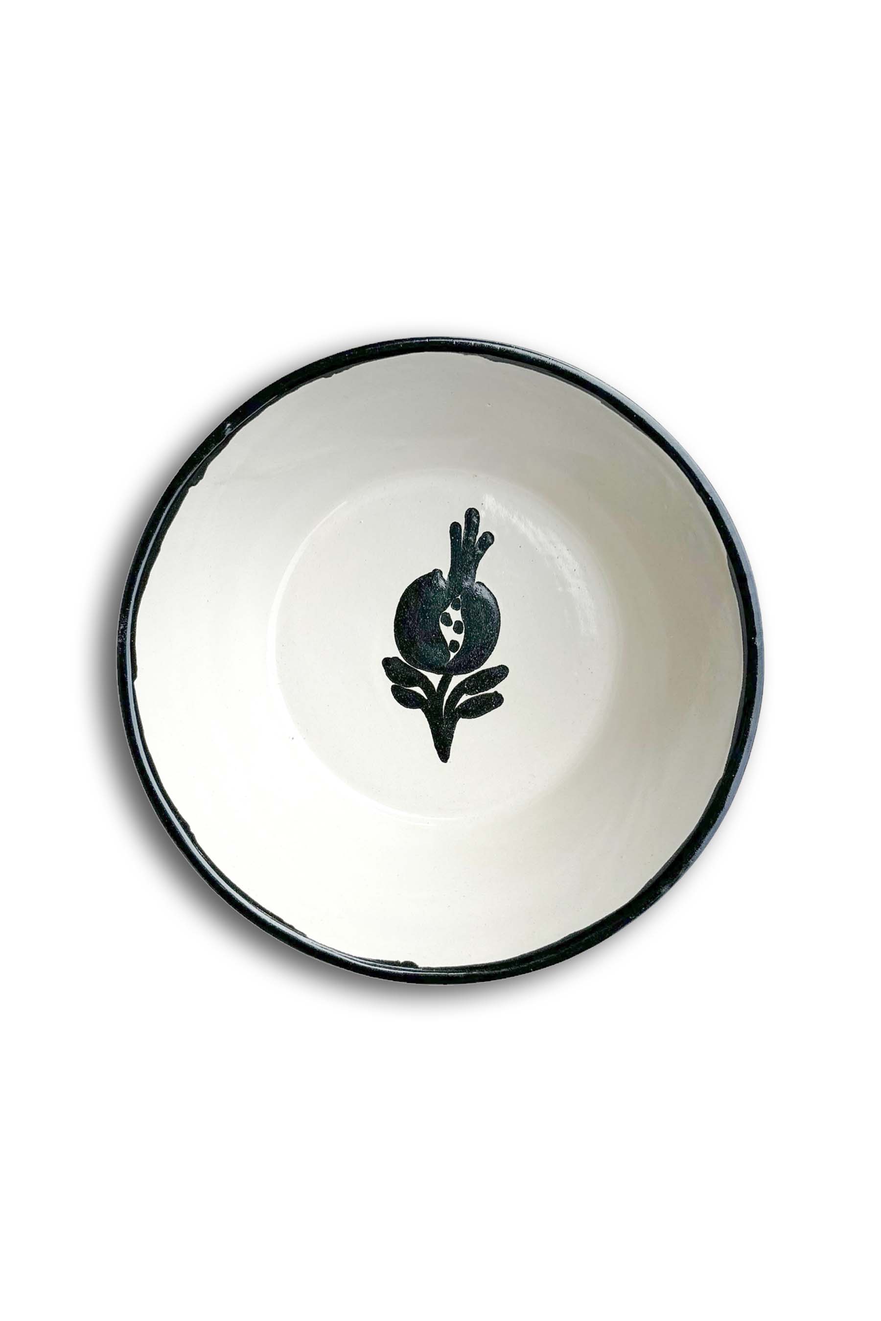 Ceramic Plates & Serving Dishes, Simple Black Pomegranate
