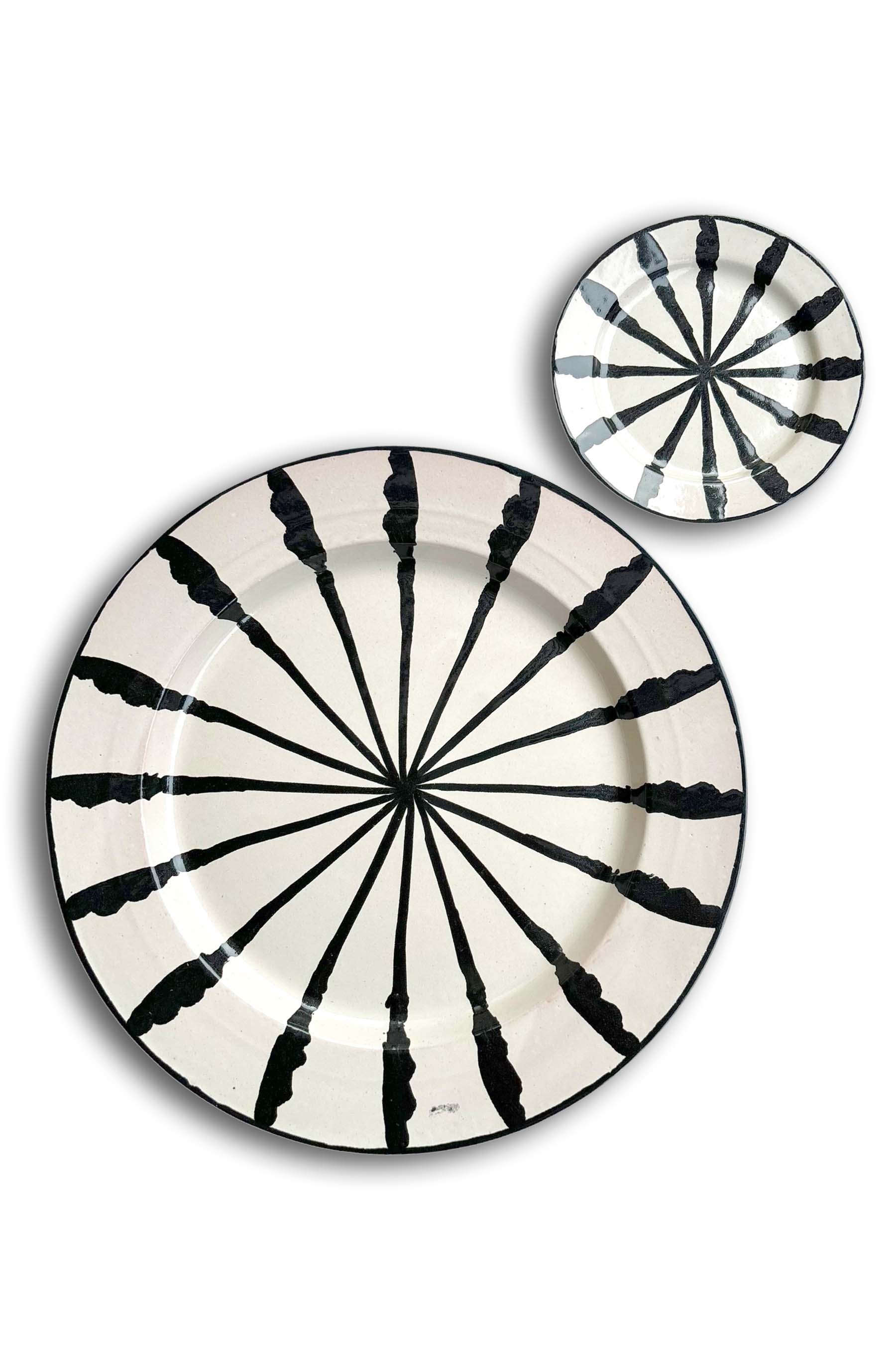 Ceramic Plates & Serving Dishes, Black Stripes