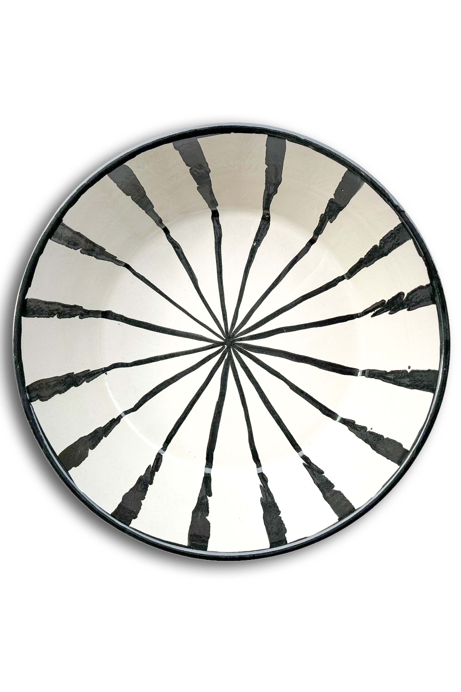Ceramic Plates & Serving Dishes, Black Stripes