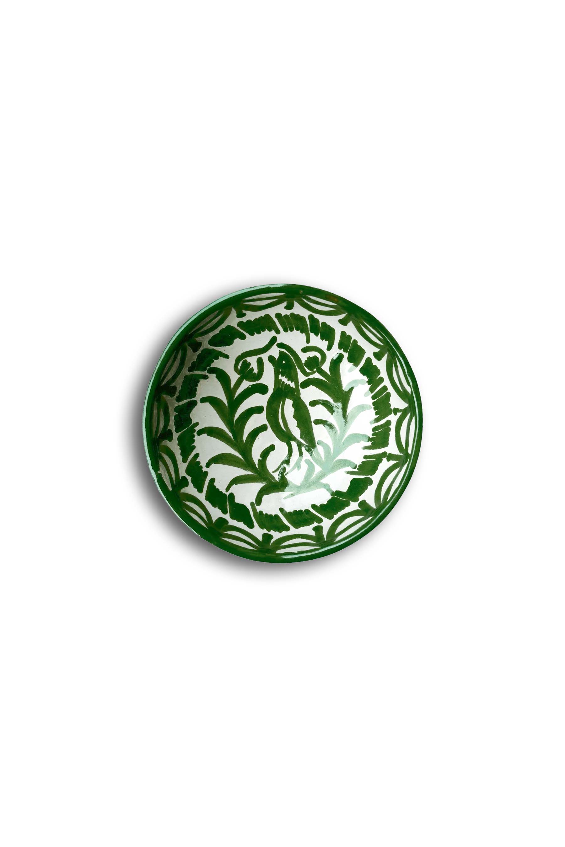Ceramic Plates & Serving Dishes, Green Bird