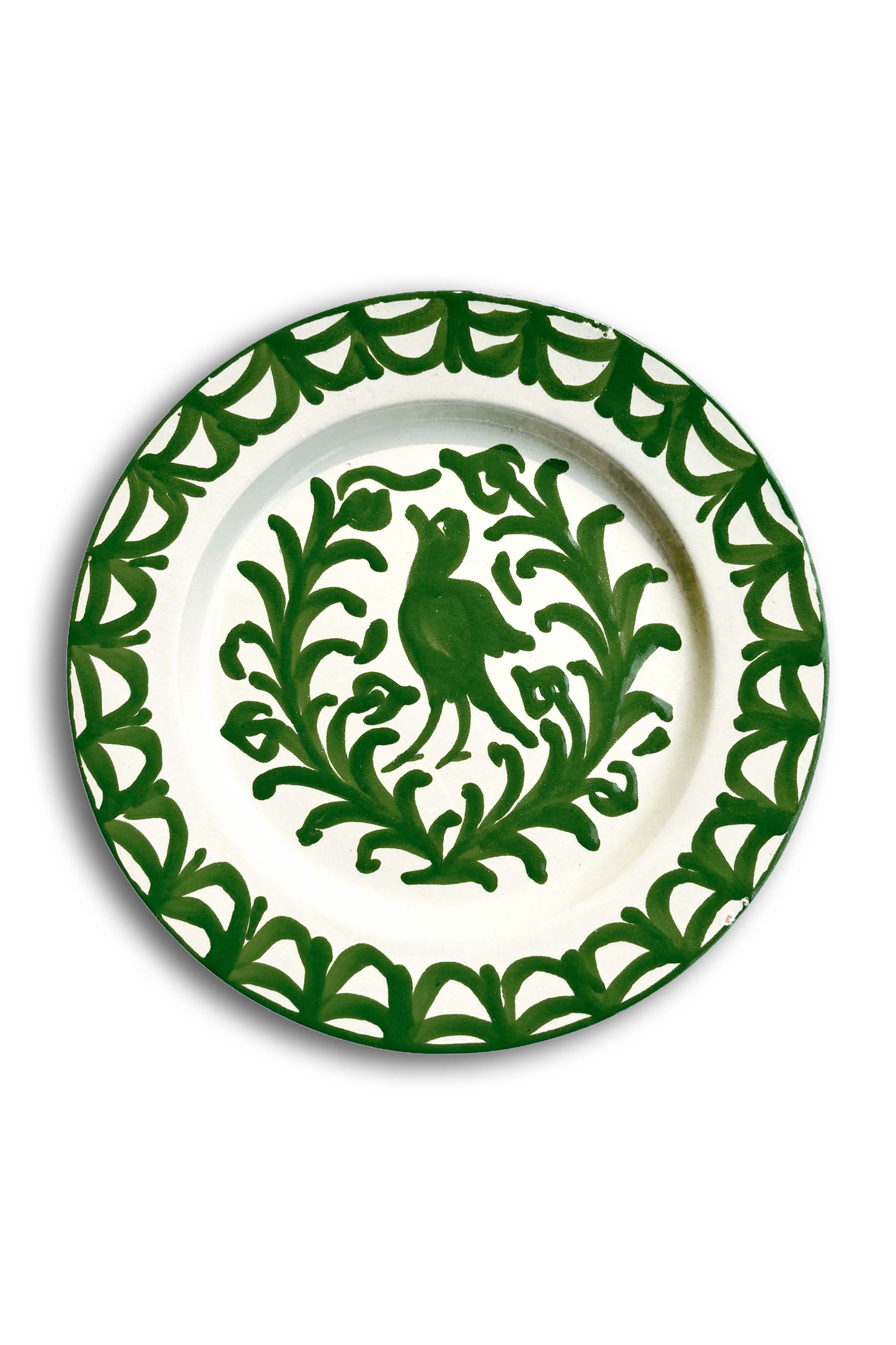 Ceramic Plates & Serving Dishes, Green Bird