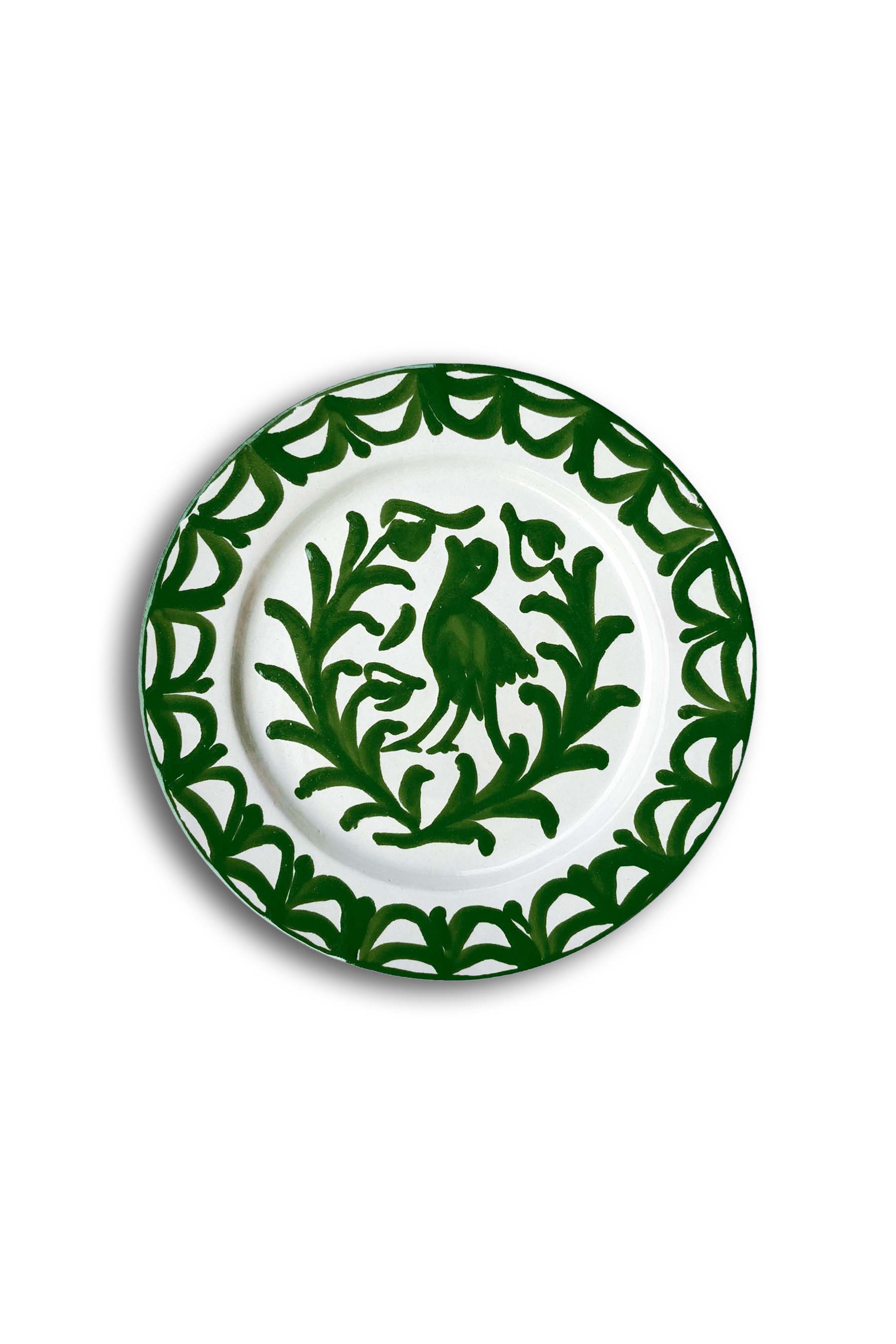 Ceramic Plates & Serving Dishes, Green Bird