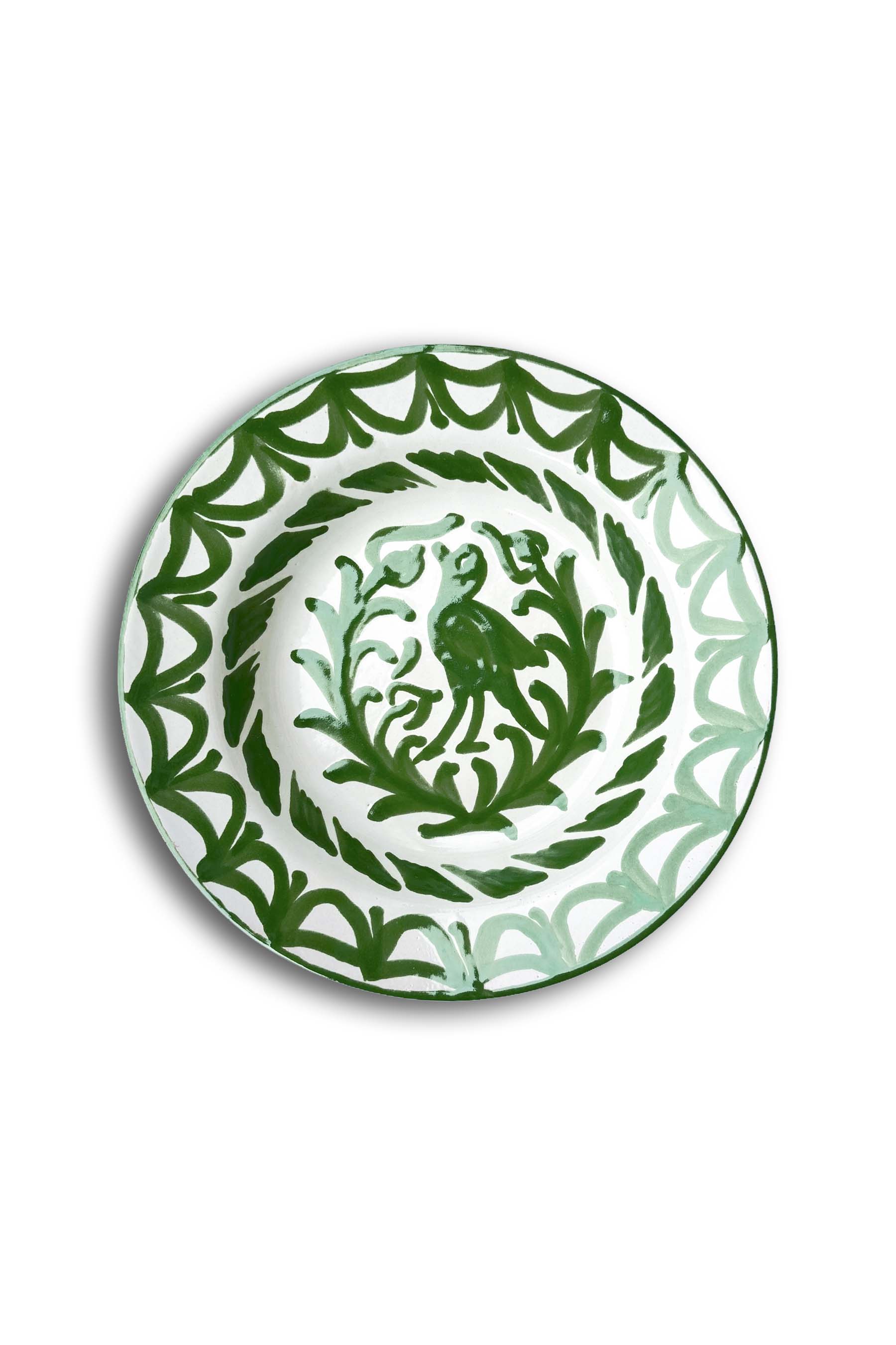 Ceramic Plates & Serving Dishes, Green Bird