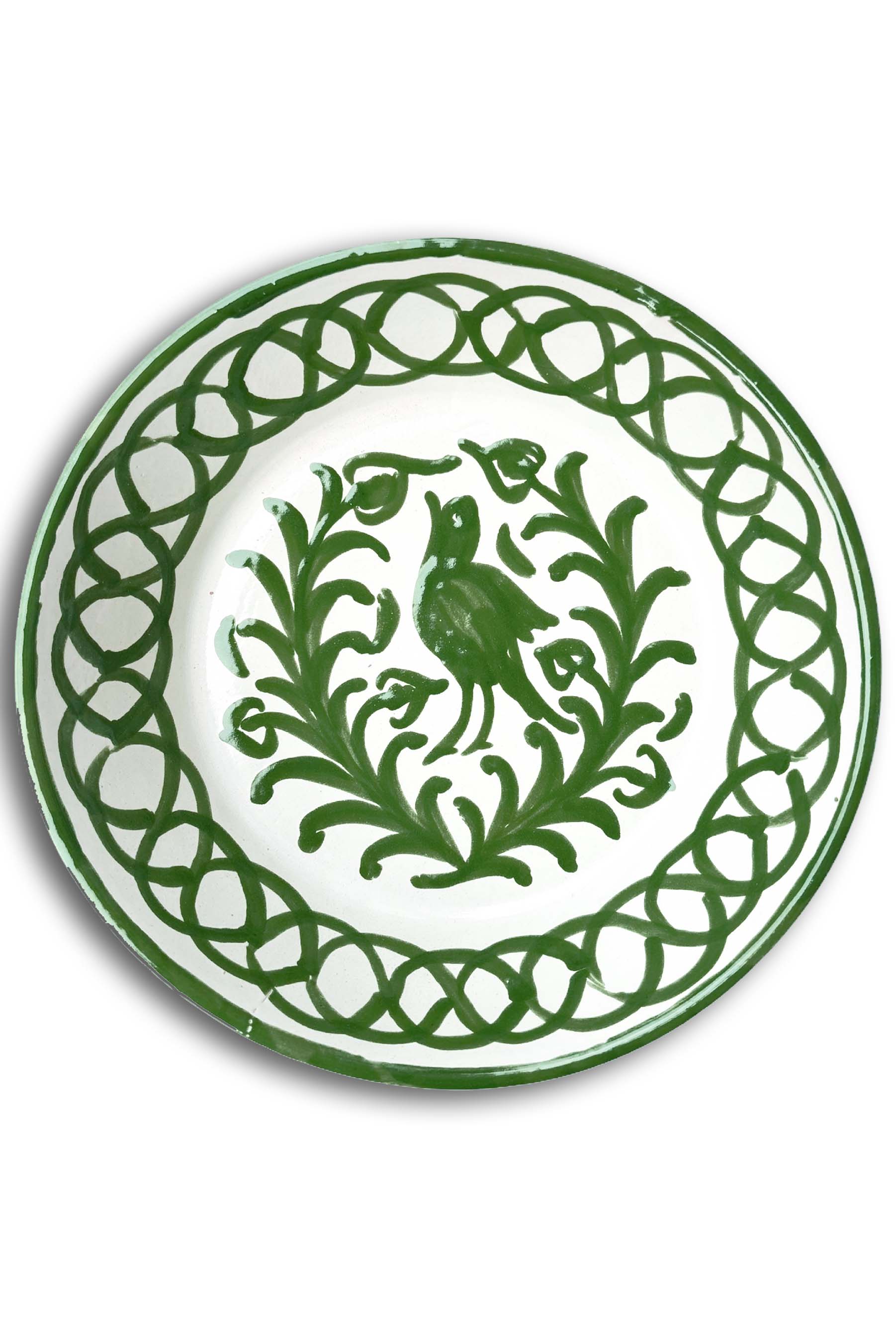 Ceramic Plates & Serving Dishes, Green Bird