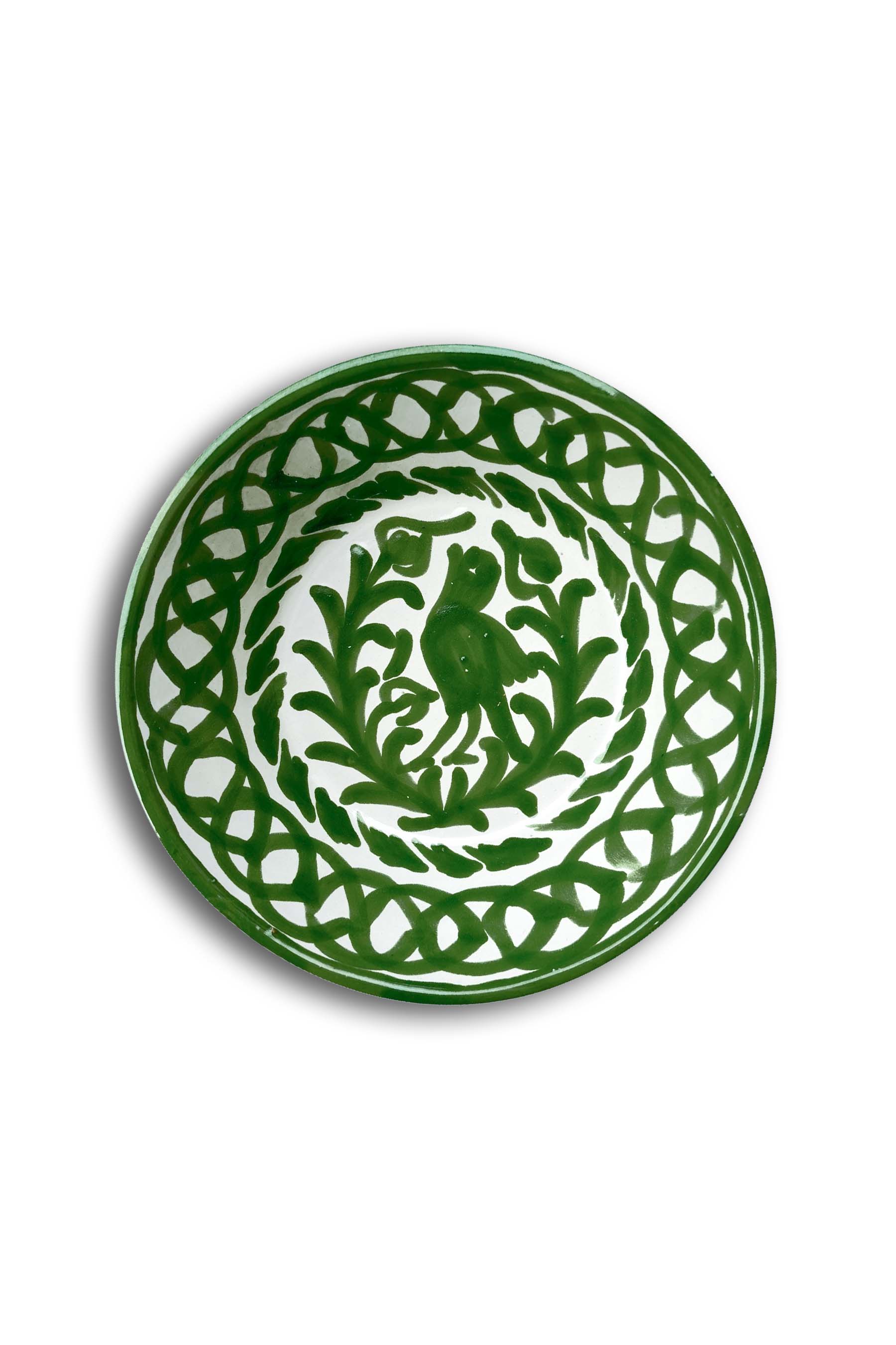 Ceramic Plates & Serving Dishes, Green Bird