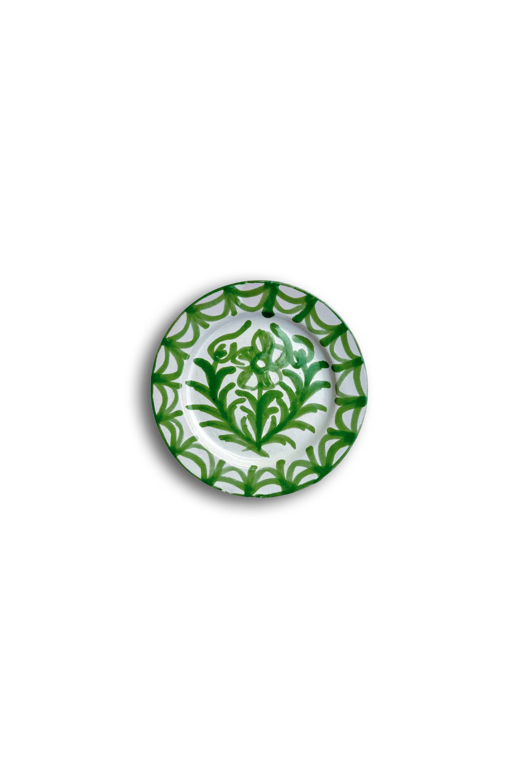 Ceramic Plates & Serving Dishes, Green Flower