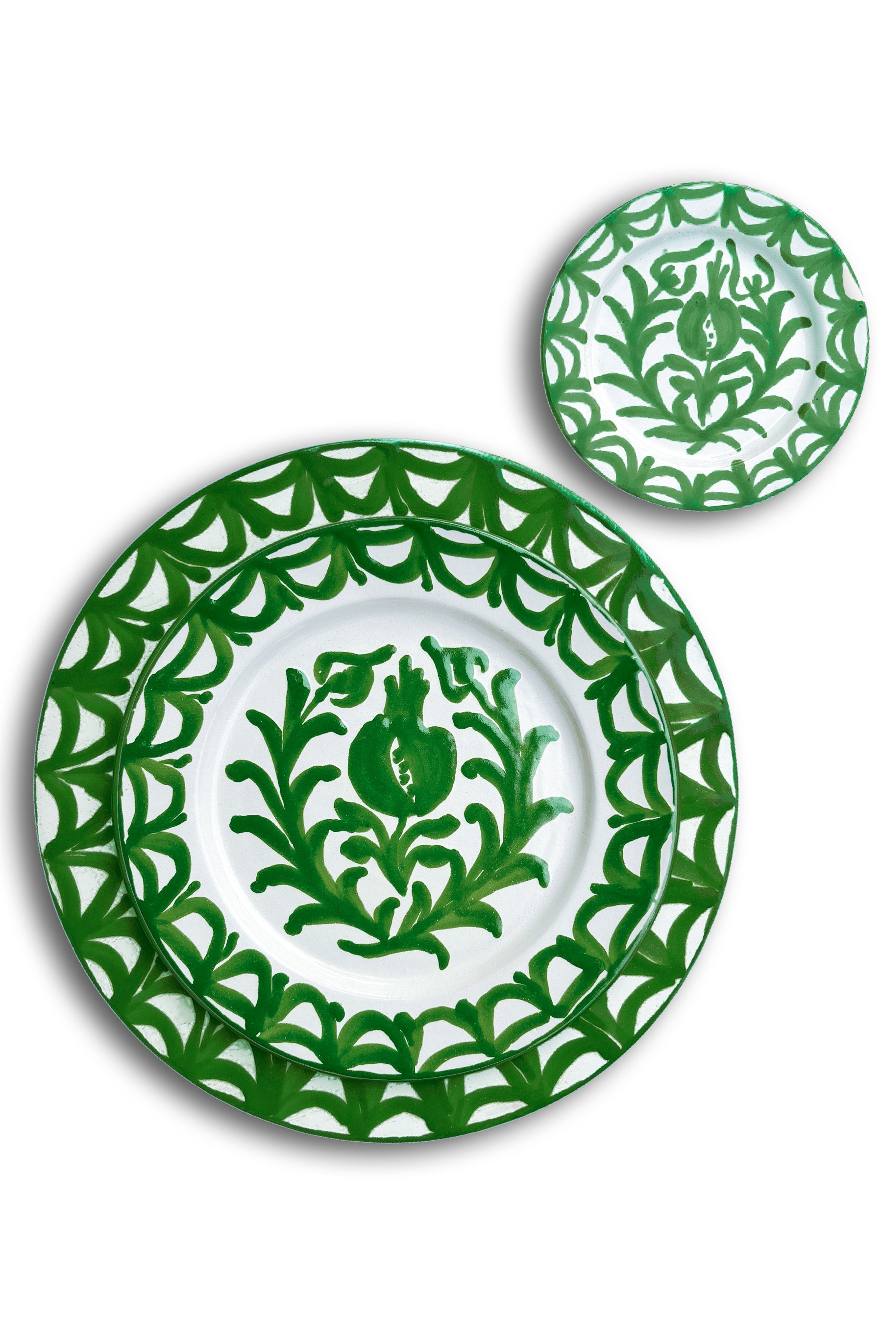 Ceramic Plates & Serving Dishes, Green Pomegranate