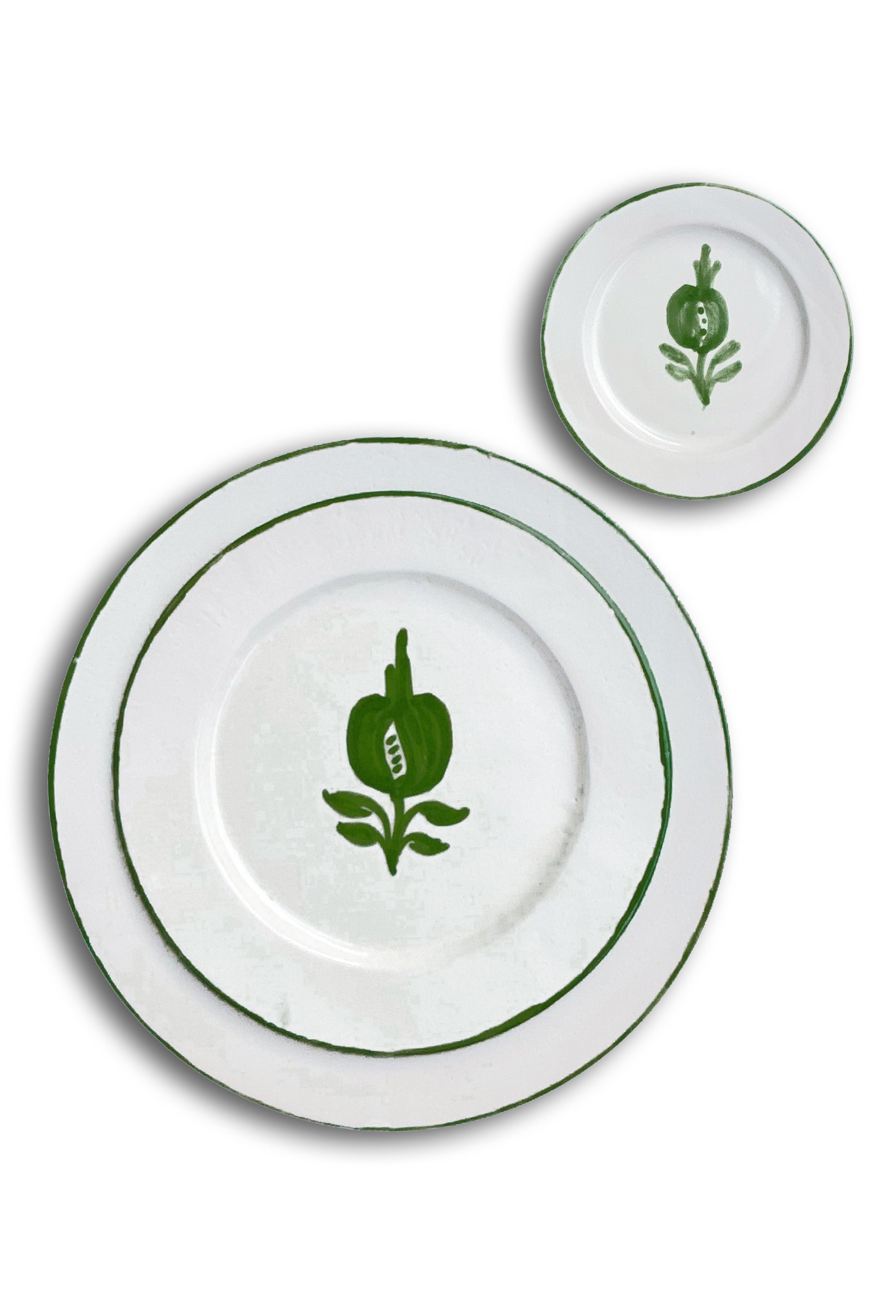 Ceramic Plates & Serving Dishes, Green Pomegranate Simple