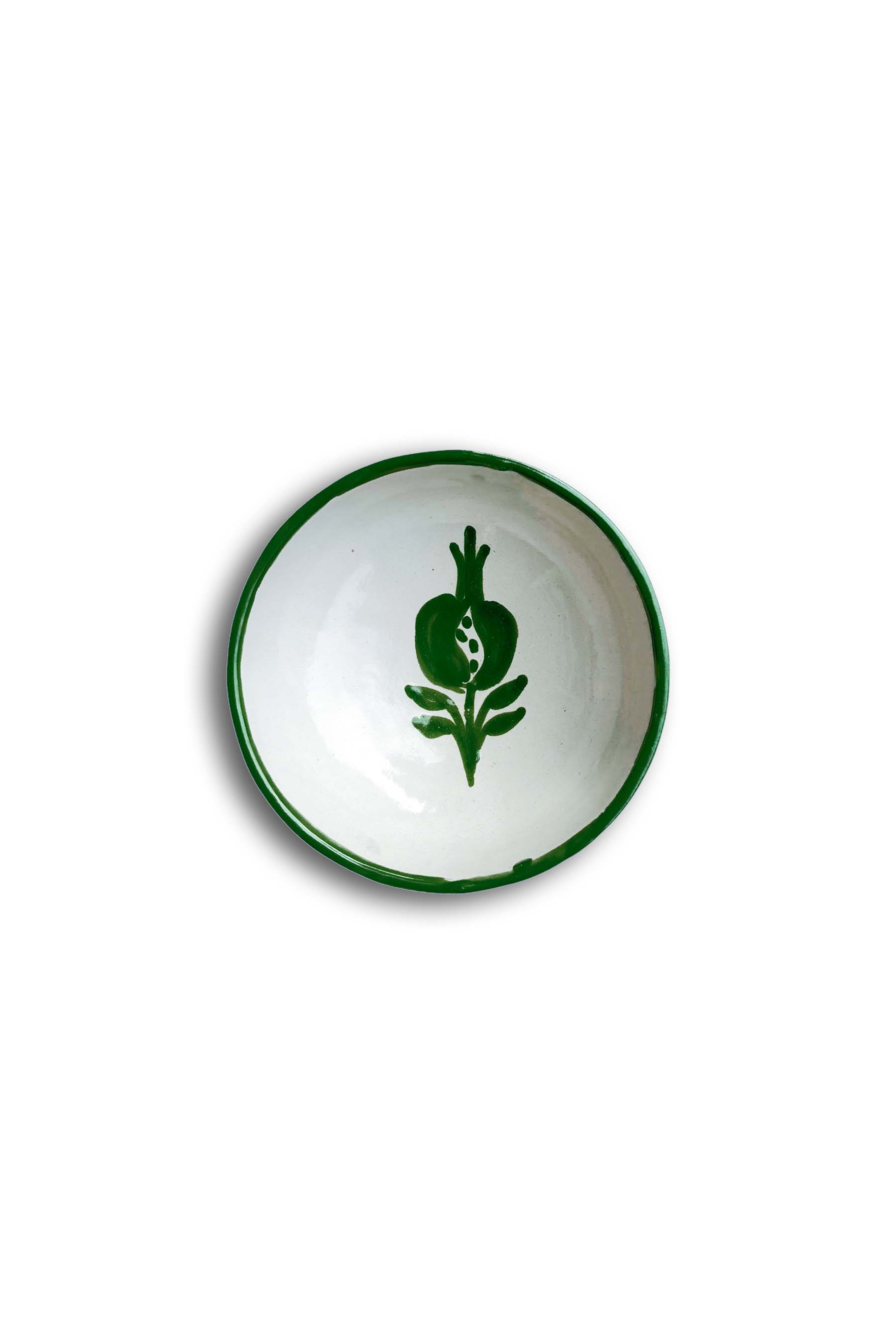 Ceramic Plates & Serving Dishes, Green Pomegranate Simple