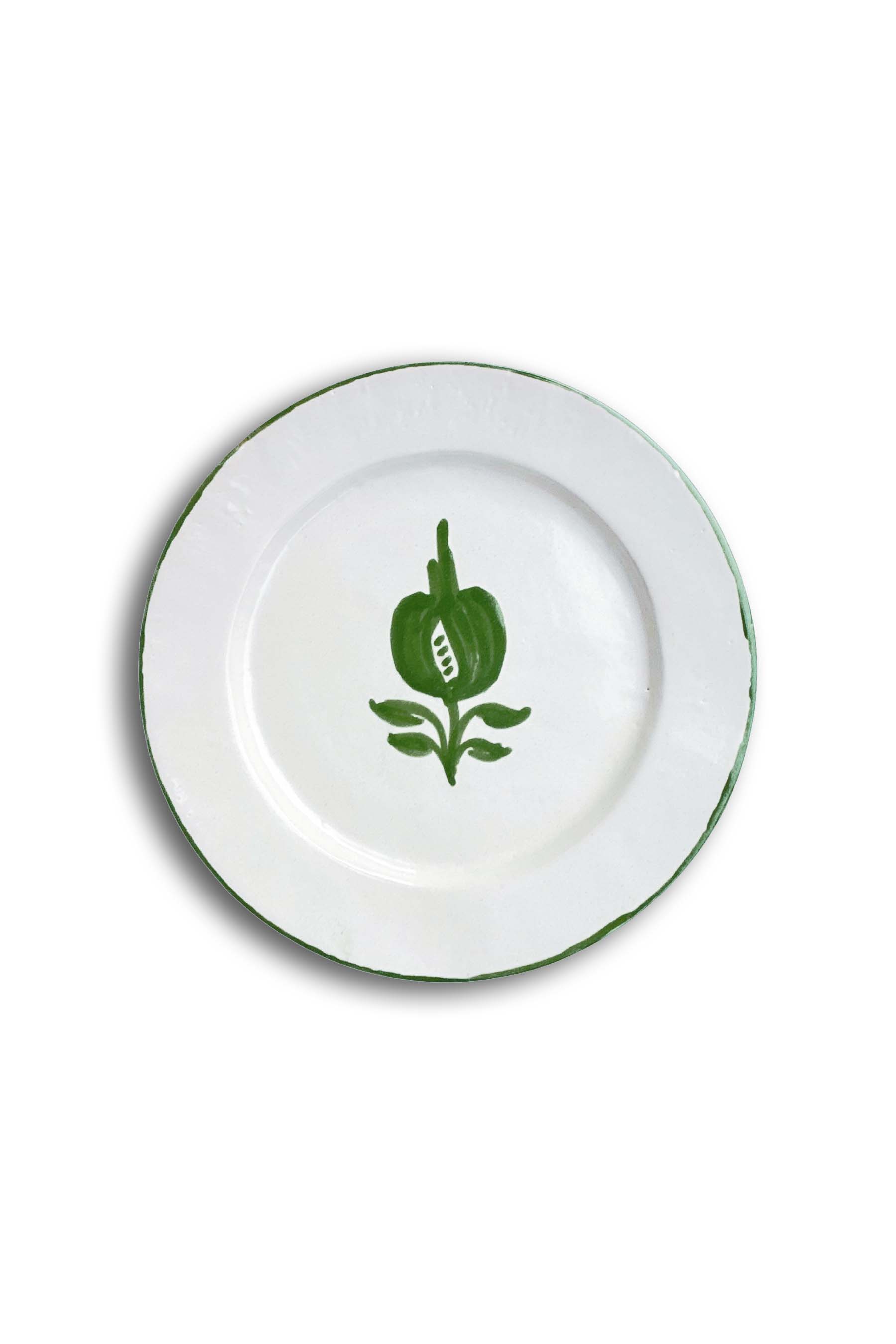 Ceramic Plates & Serving Dishes, Green Pomegranate Simple