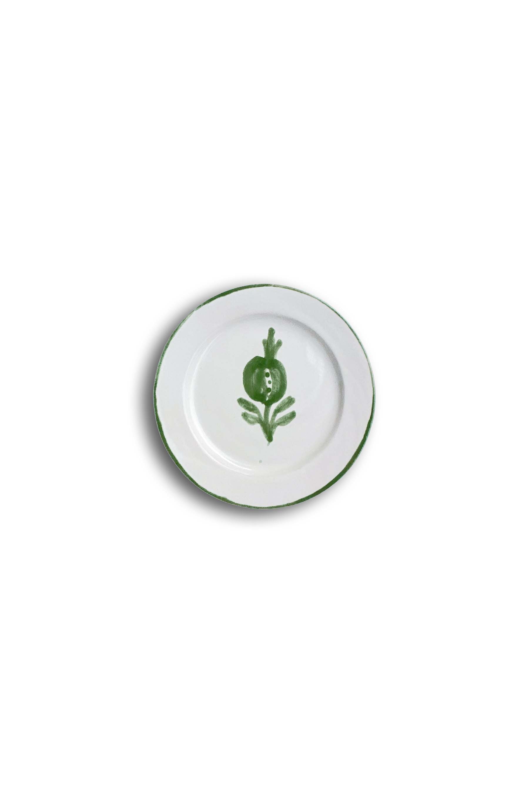 Ceramic Plates & Serving Dishes, Green Pomegranate Simple