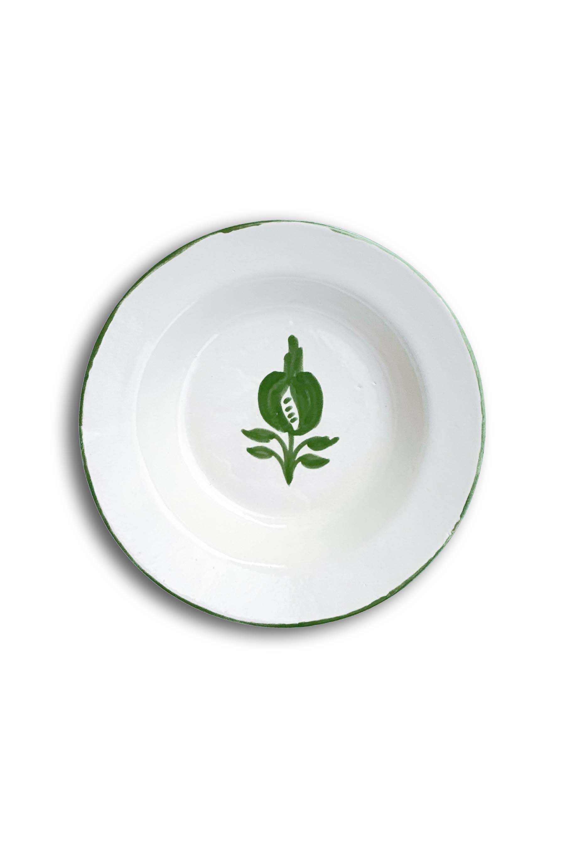 Ceramic Plates & Serving Dishes, Green Pomegranate Simple