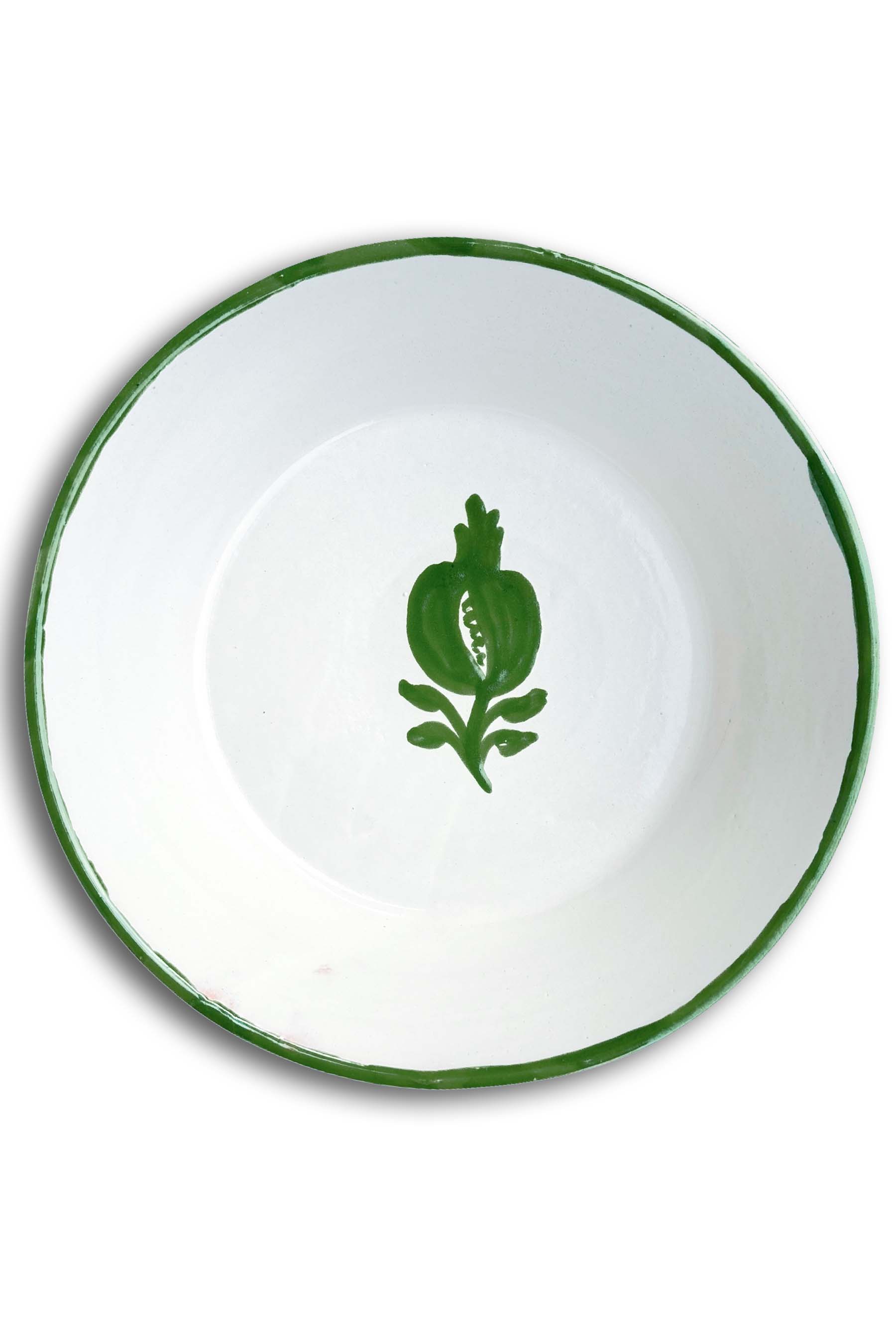 Ceramic Plates & Serving Dishes, Green Pomegranate Simple