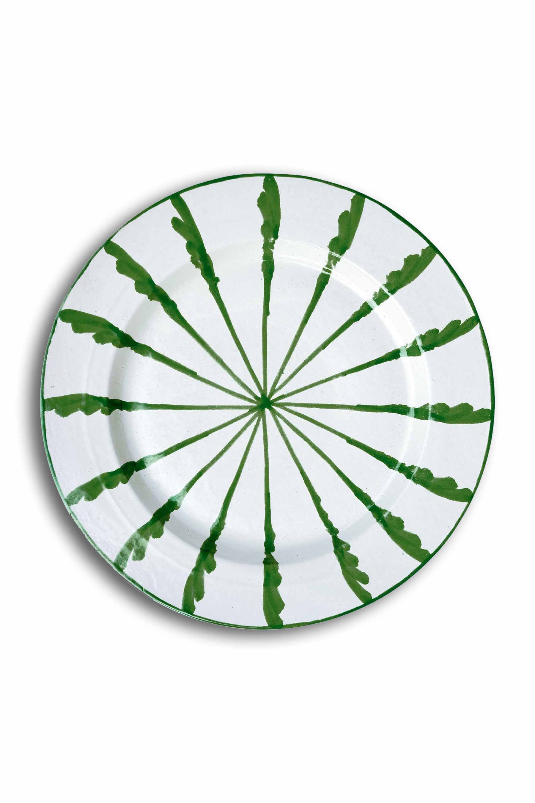 Ceramic Plates & Serving Dishes, Green Stripes