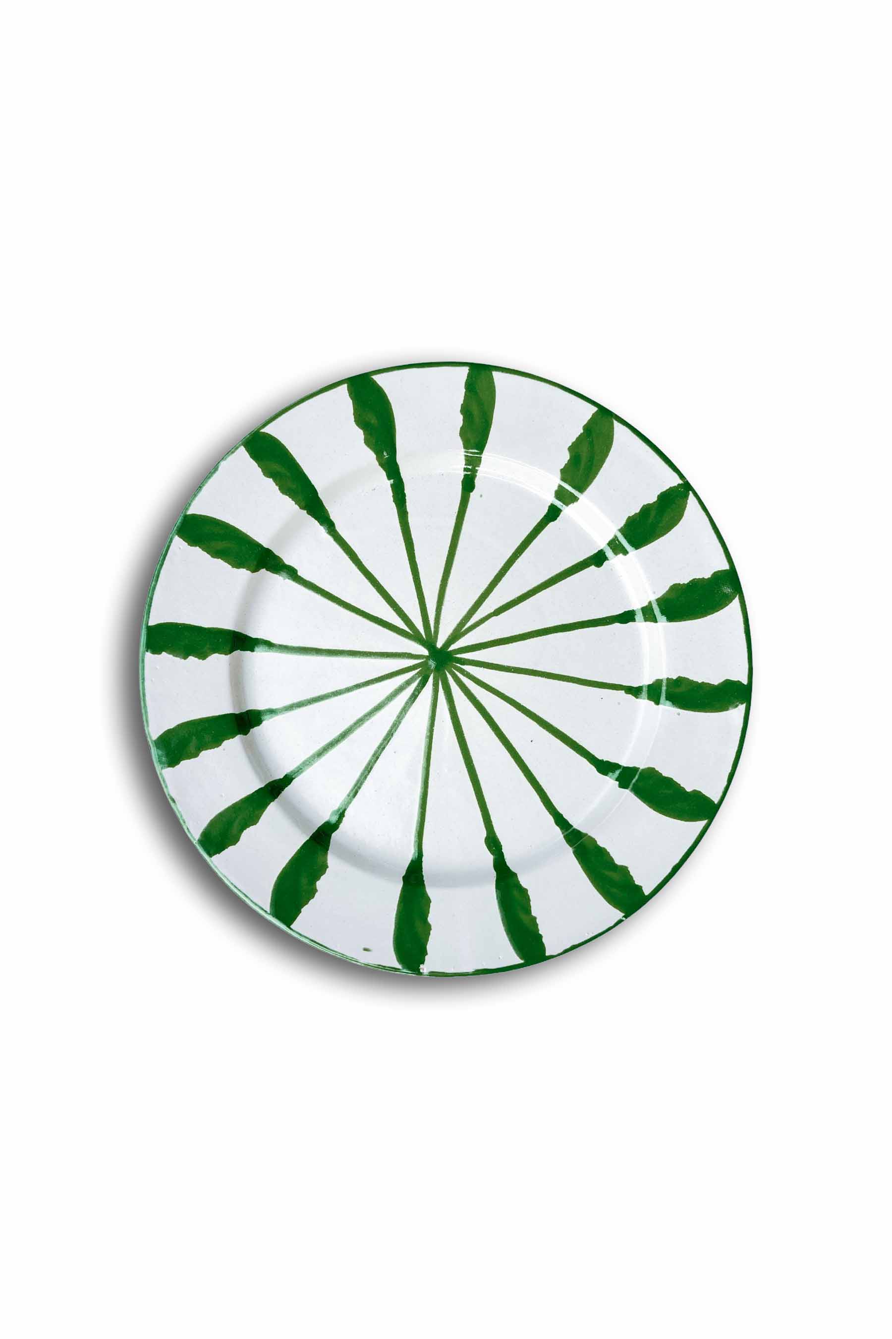 Ceramic Plates & Serving Dishes, Green Stripes