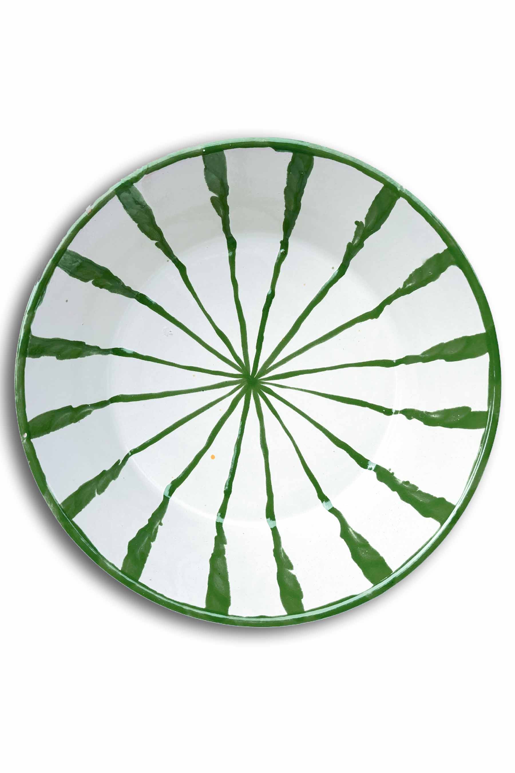 Ceramic Plates & Serving Dishes, Green Stripes