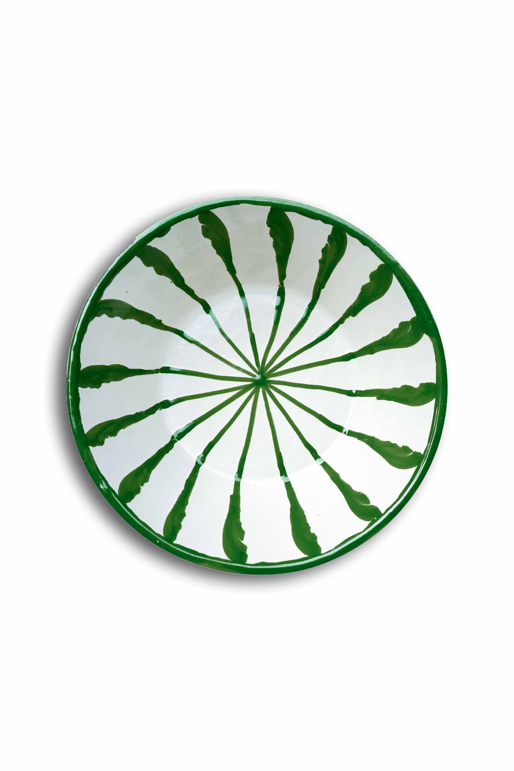 Ceramic Plates & Serving Dishes, Green Stripes