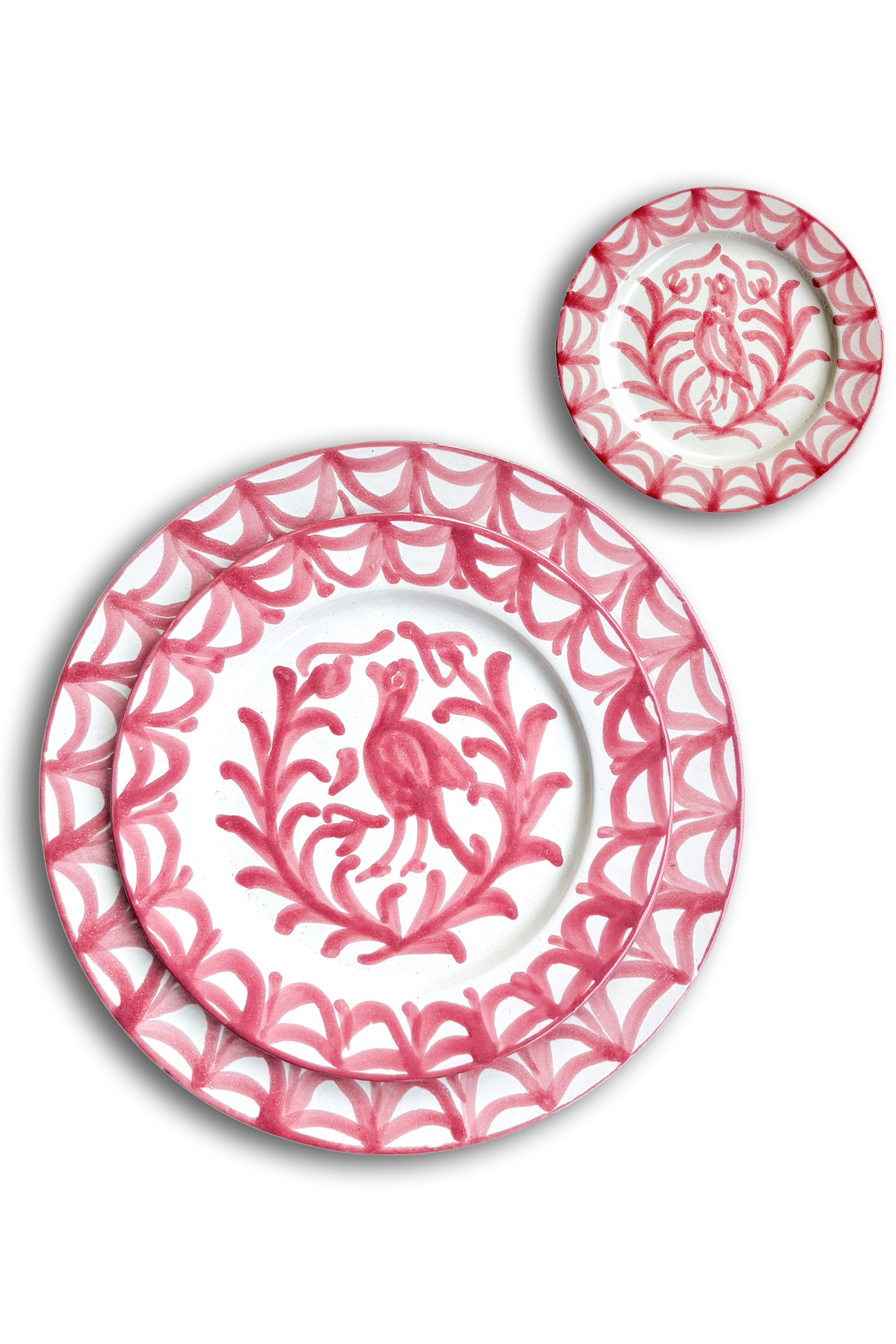 Ceramic Plates & Serving Dishes, Pink Bird