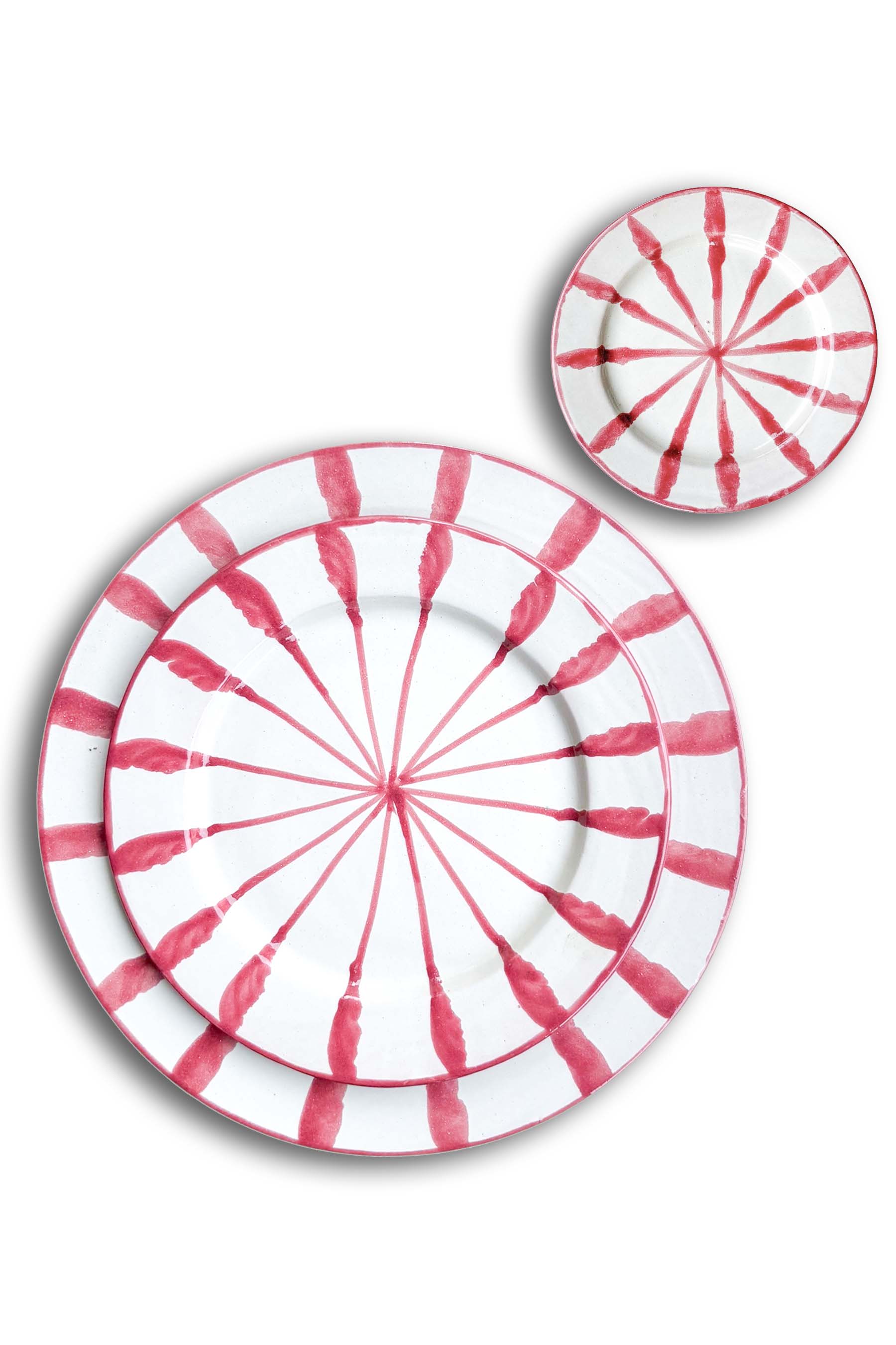 Ceramic Plates & Serving Dishes, Pink Stripes