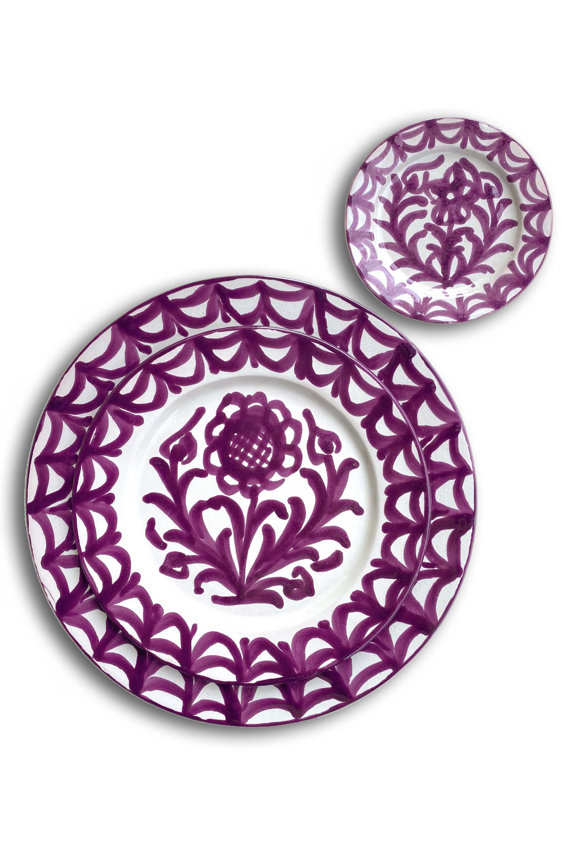 Ceramic Plates & Serving Dishes, Purple Flower