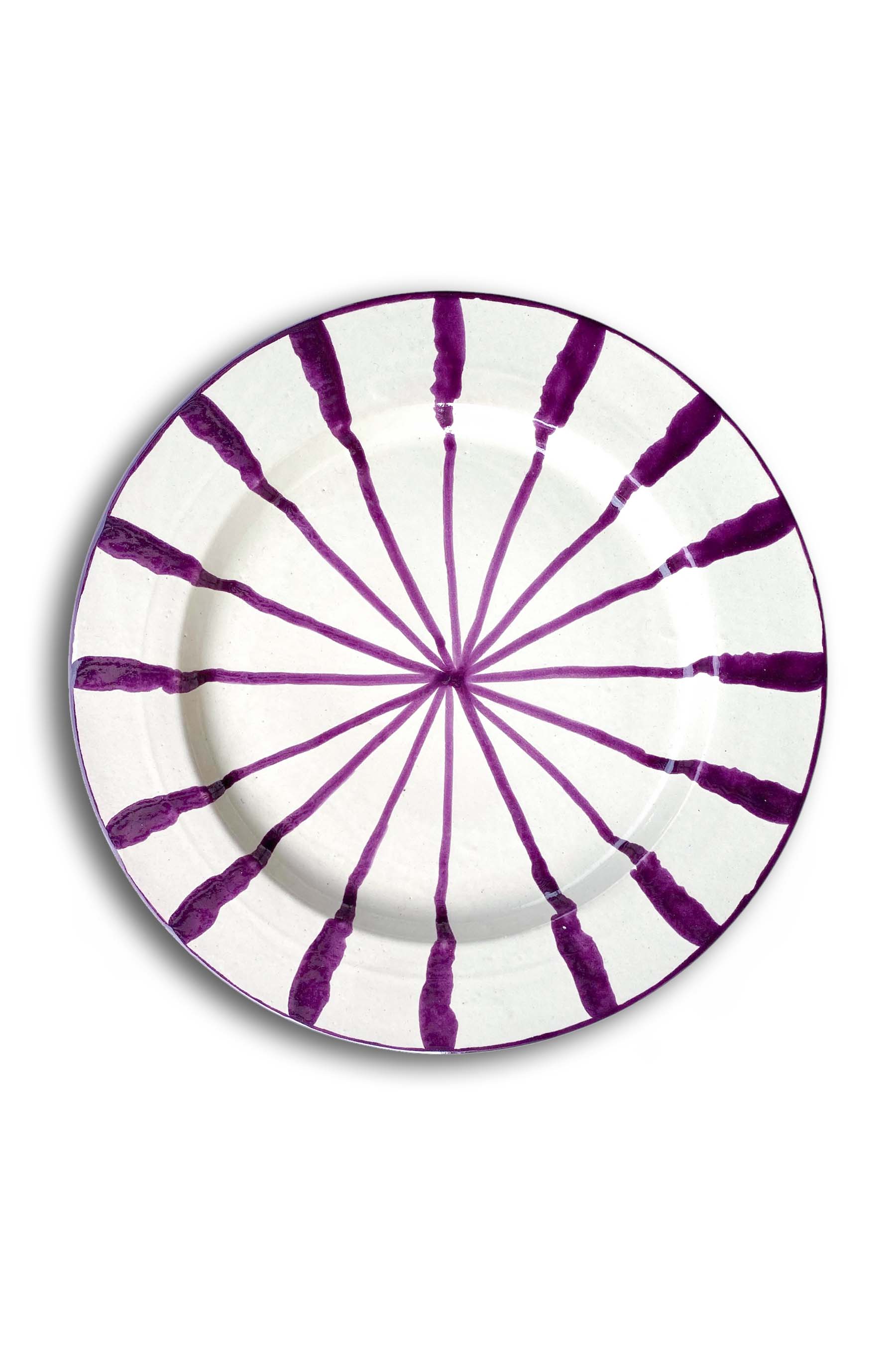 Ceramic Plates & Serving Dishes, Purple Stripes