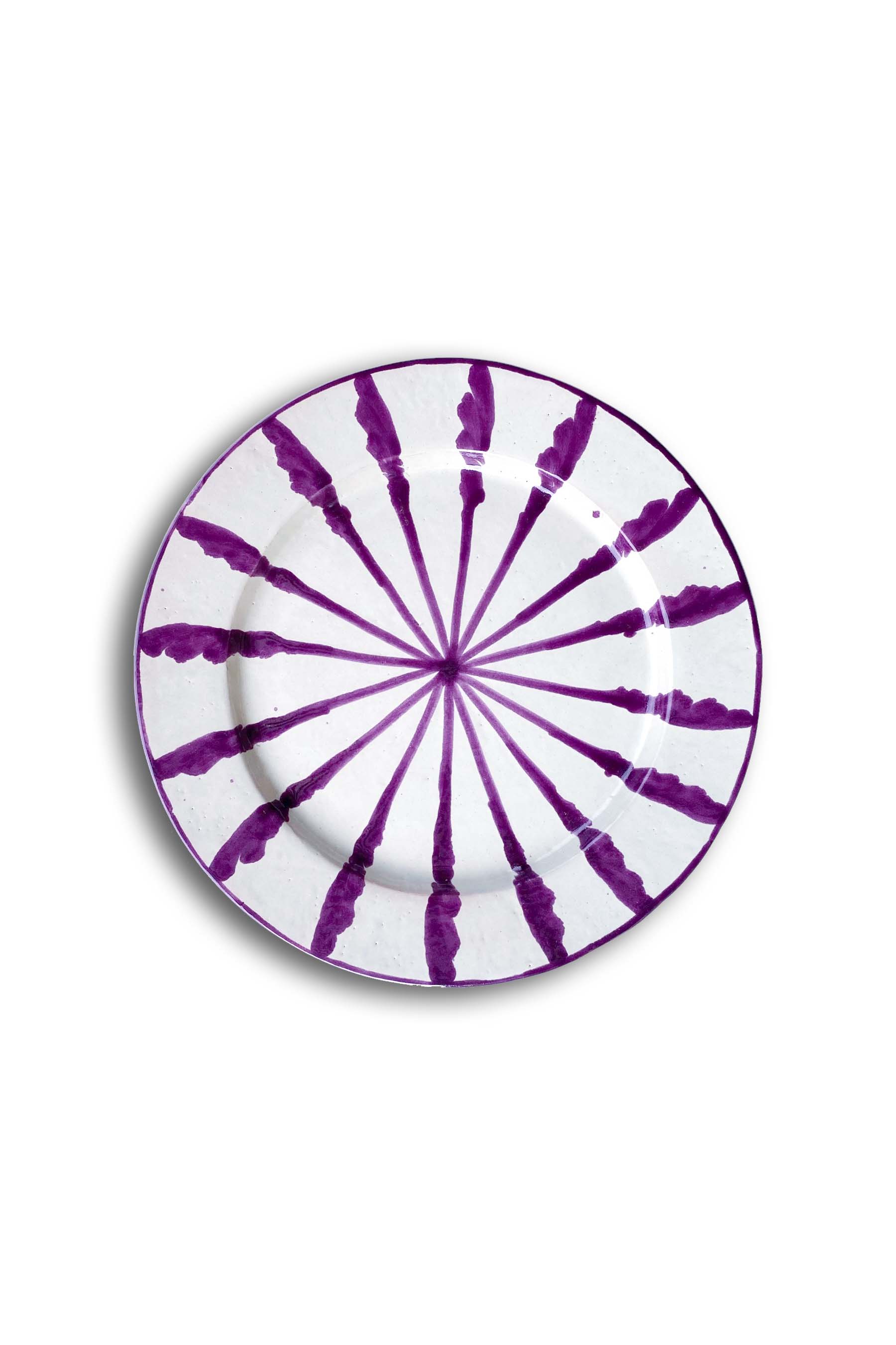 Ceramic Plates & Serving Dishes, Purple Stripes