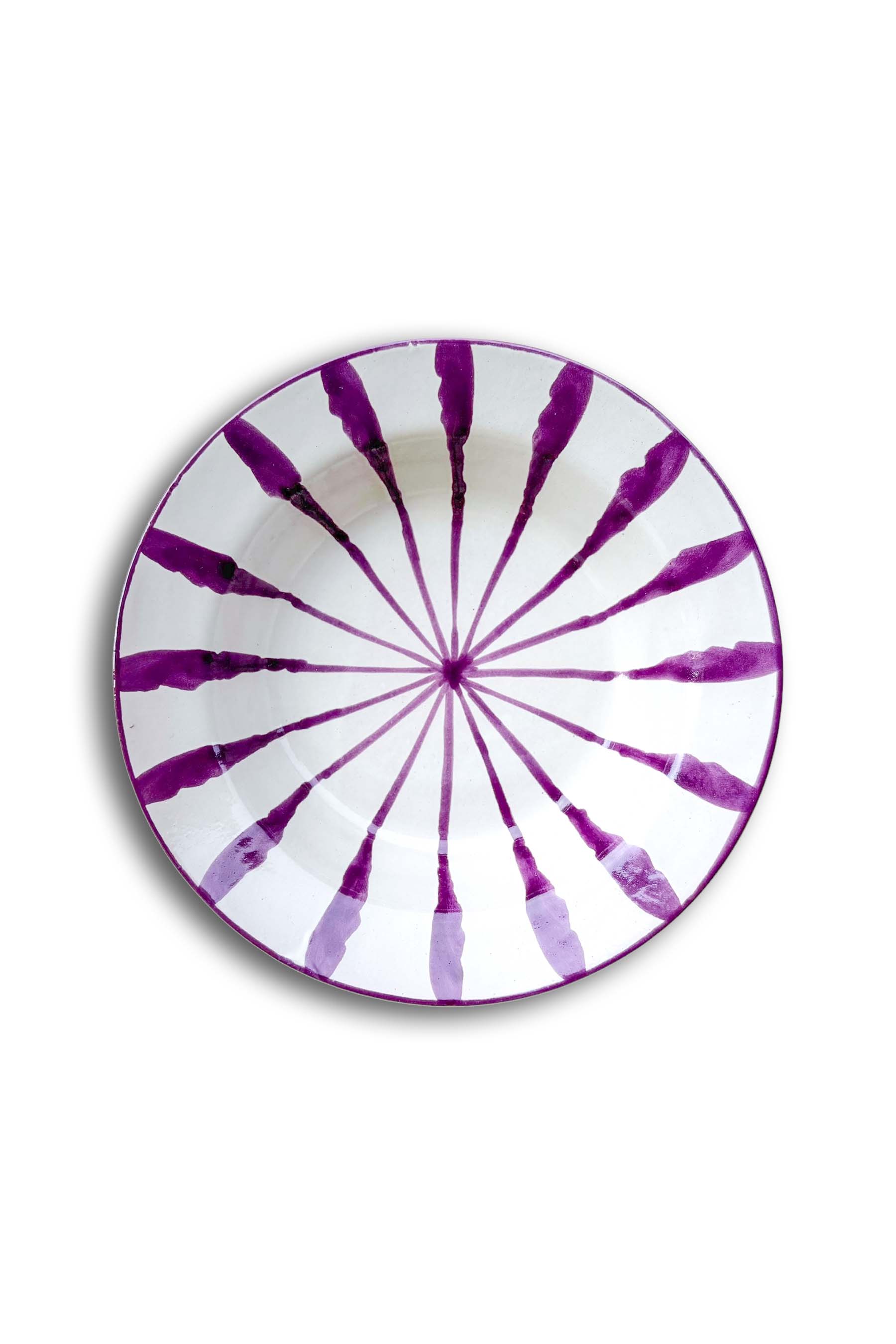 Ceramic Plates & Serving Dishes, Purple Stripes