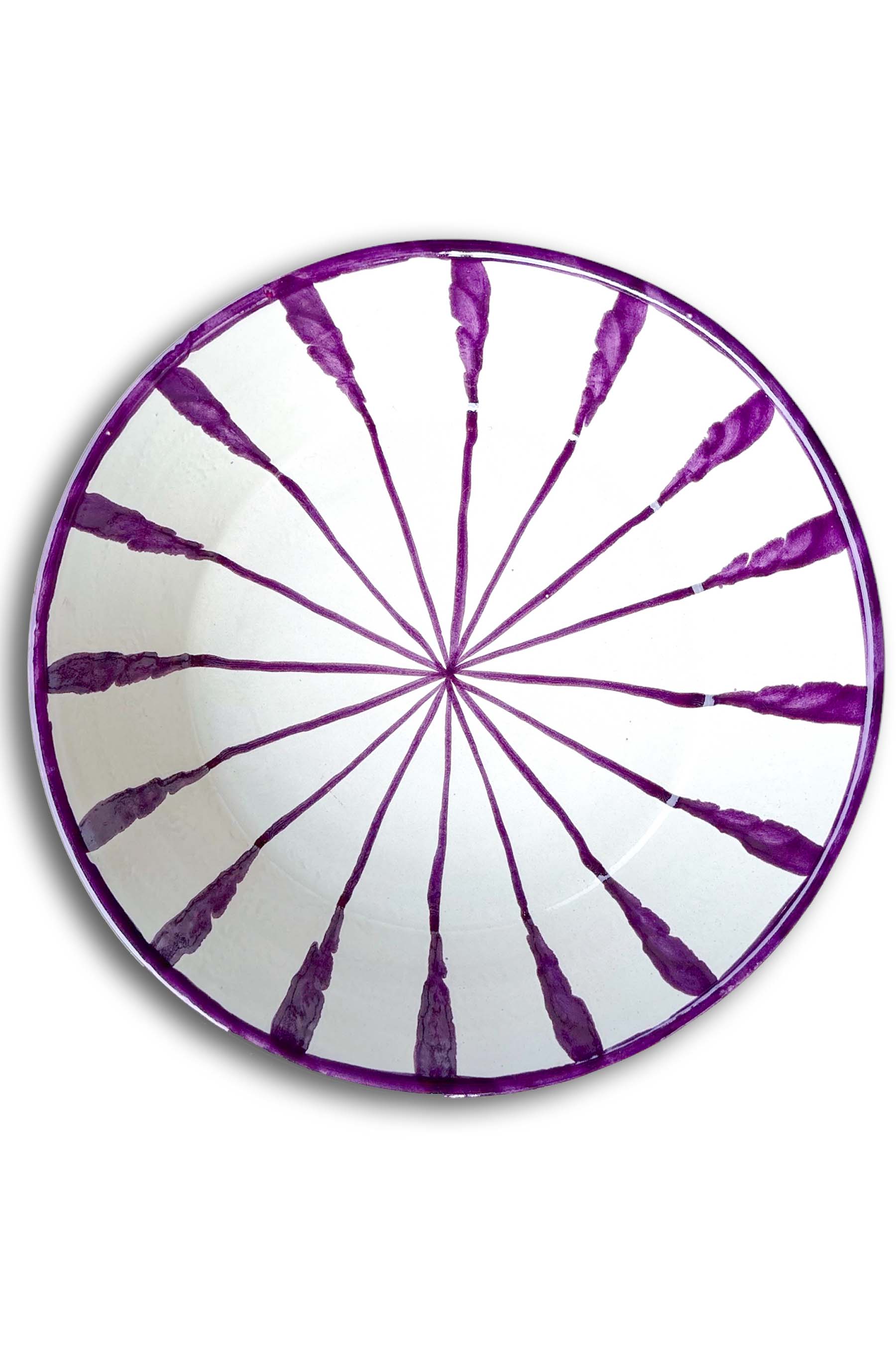 Ceramic Plates & Serving Dishes, Purple Stripes