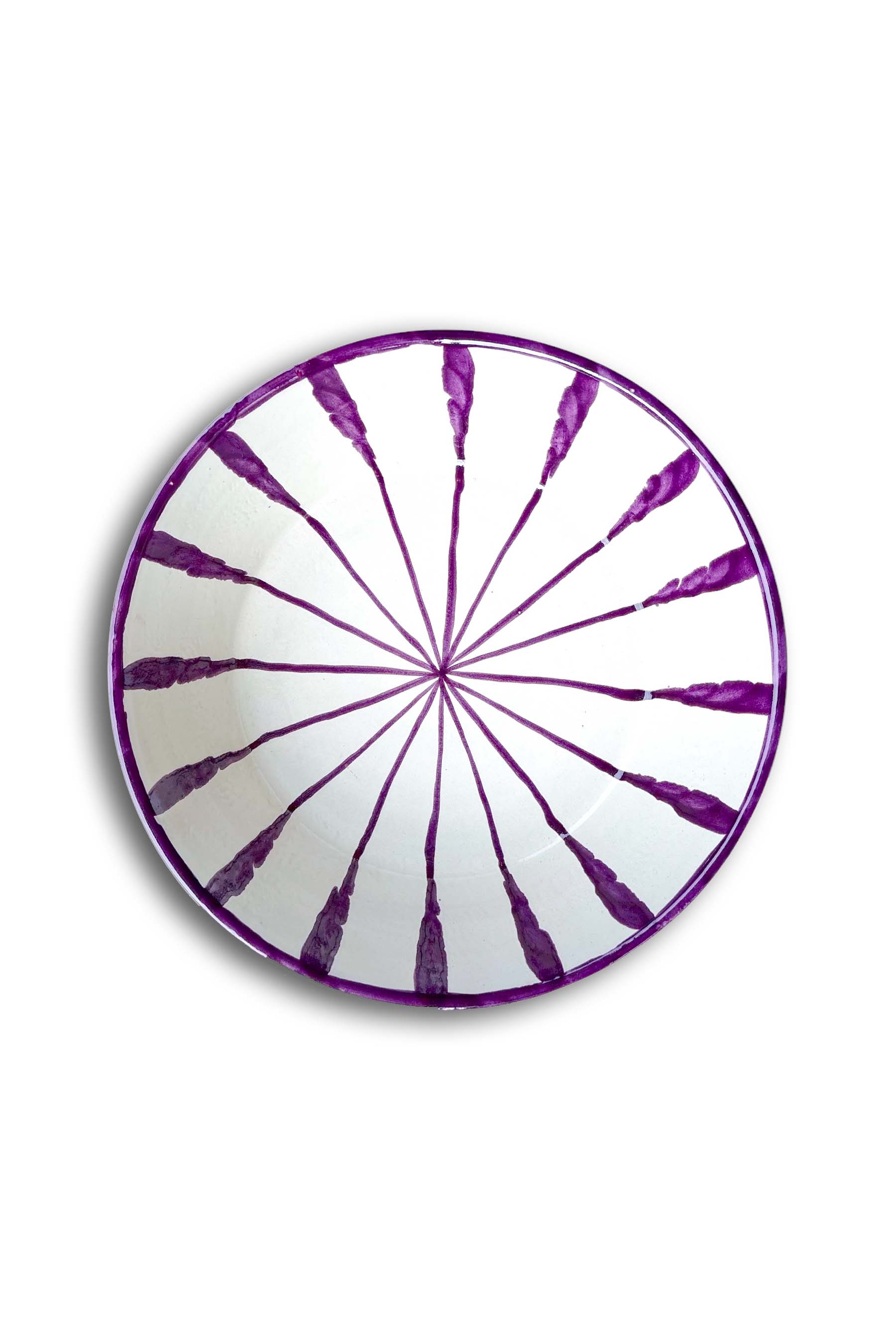 Ceramic Plates & Serving Dishes, Purple Stripes