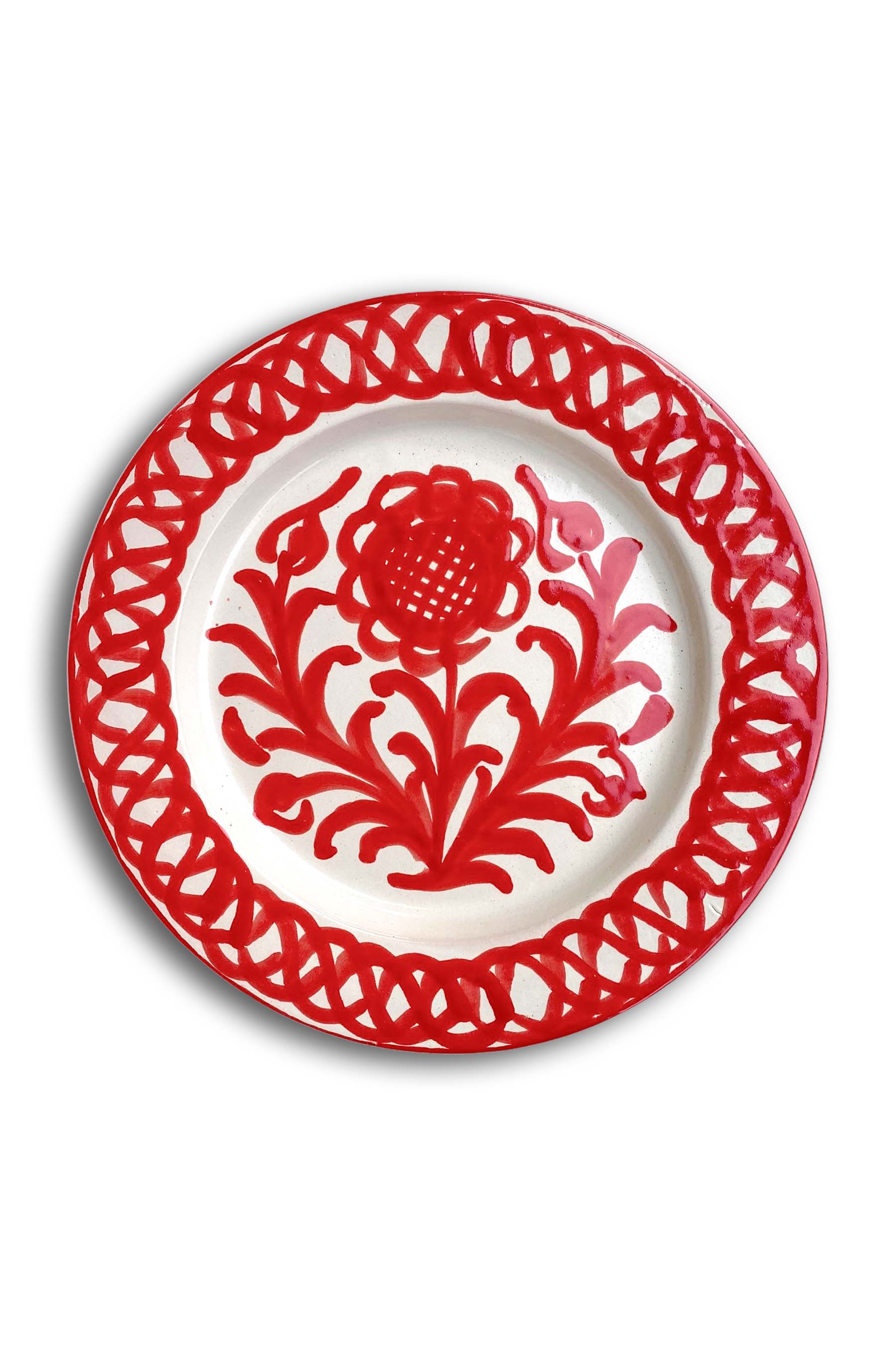 Ceramic Plates & Serving Dishes, Red Flower