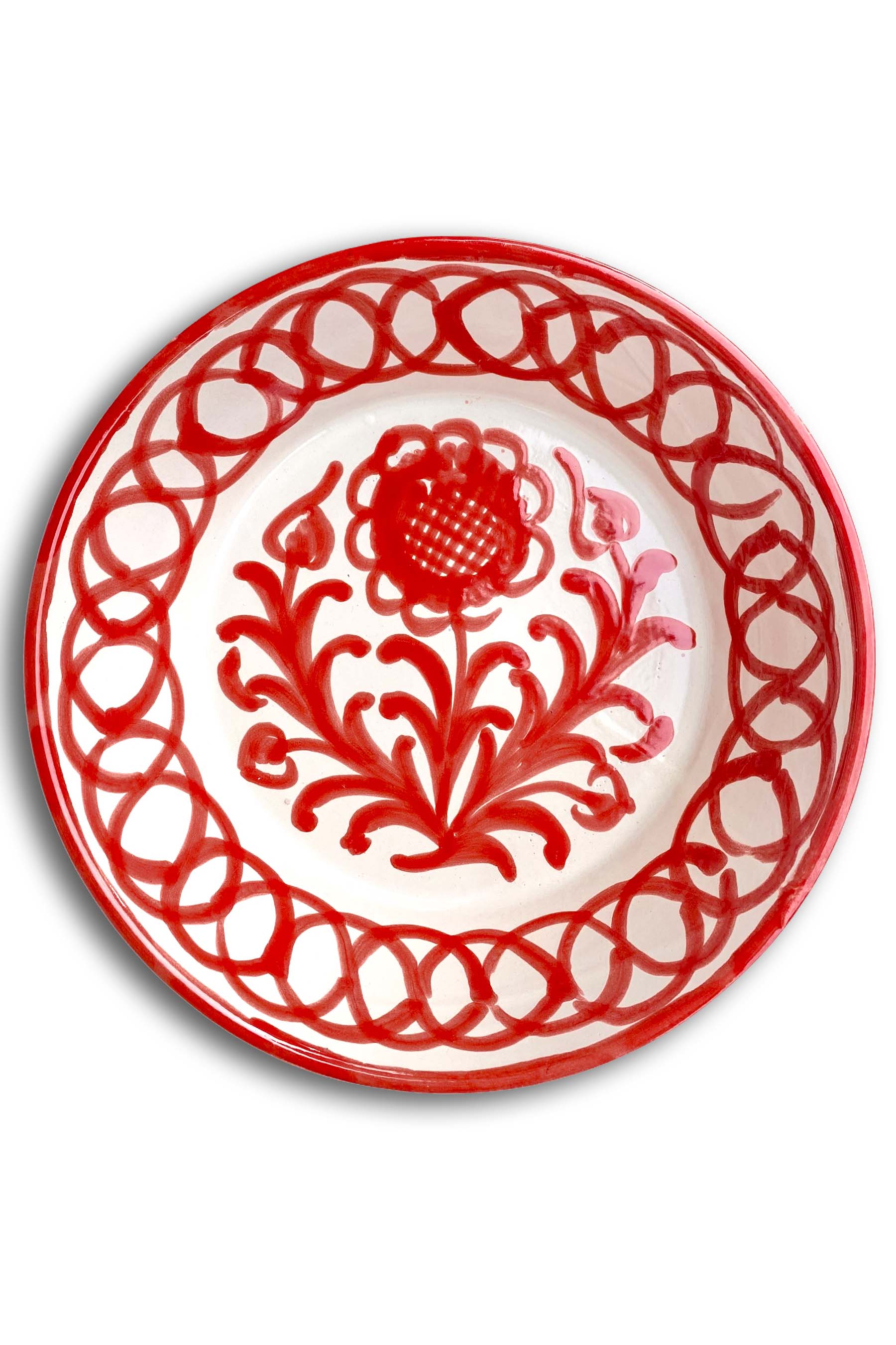 Ceramic Plates & Serving Dishes, Red Flower