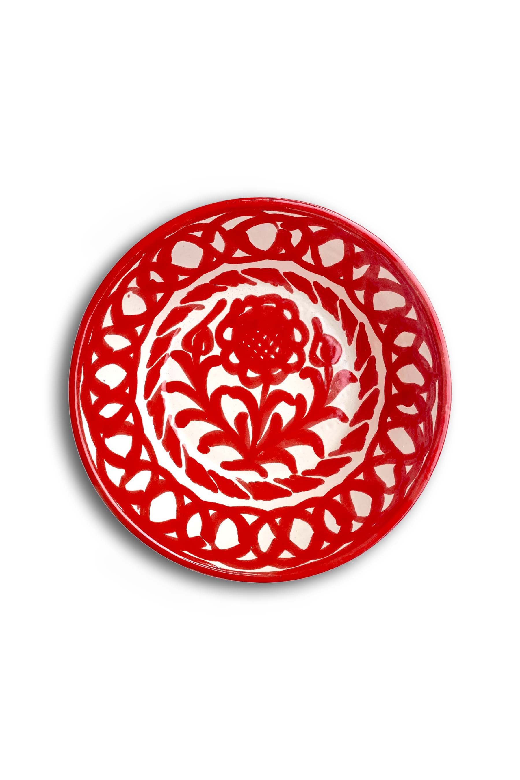 Ceramic Plates & Serving Dishes, Red Flower