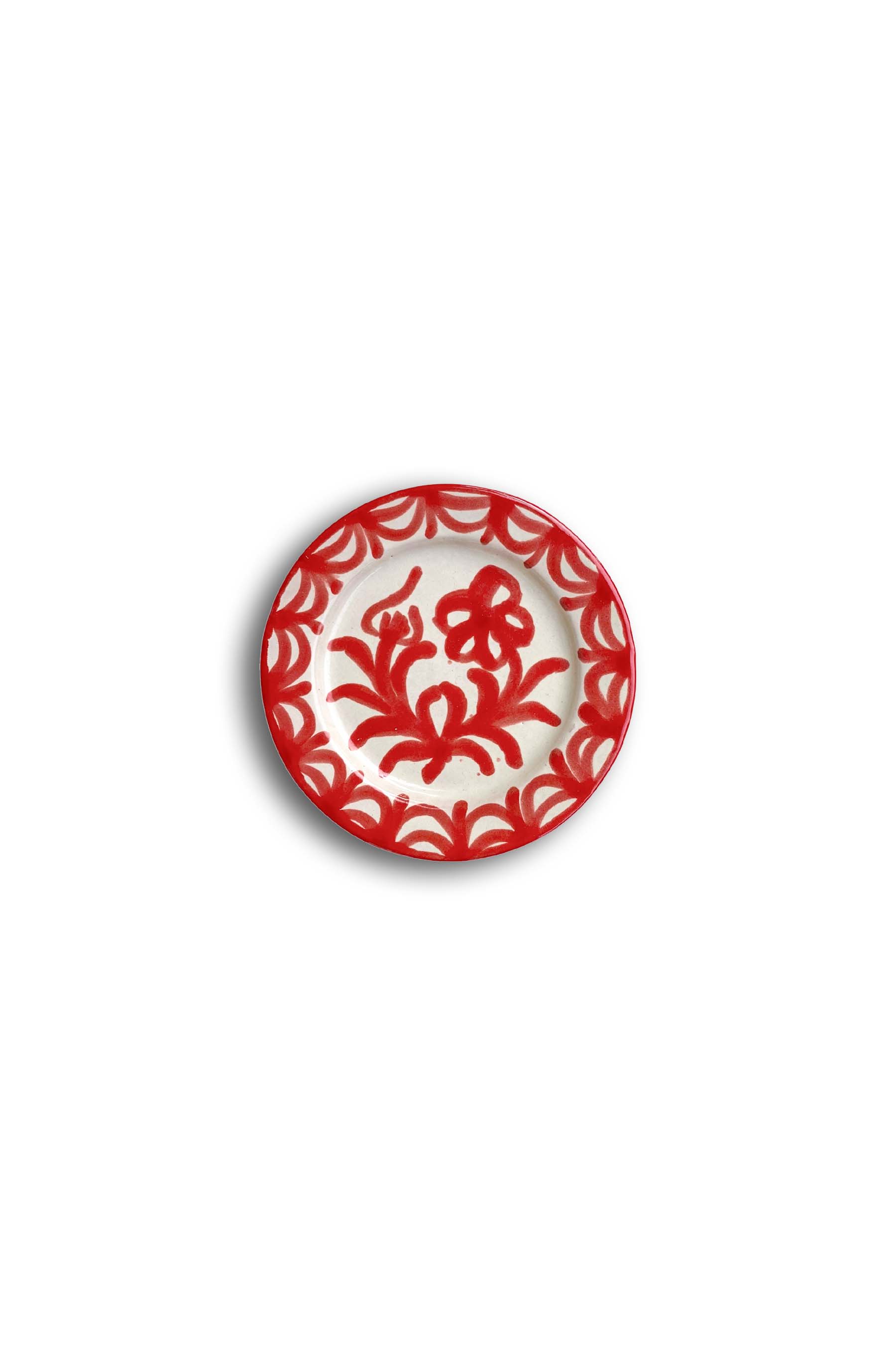 Ceramic Plates & Serving Dishes, Red Flower