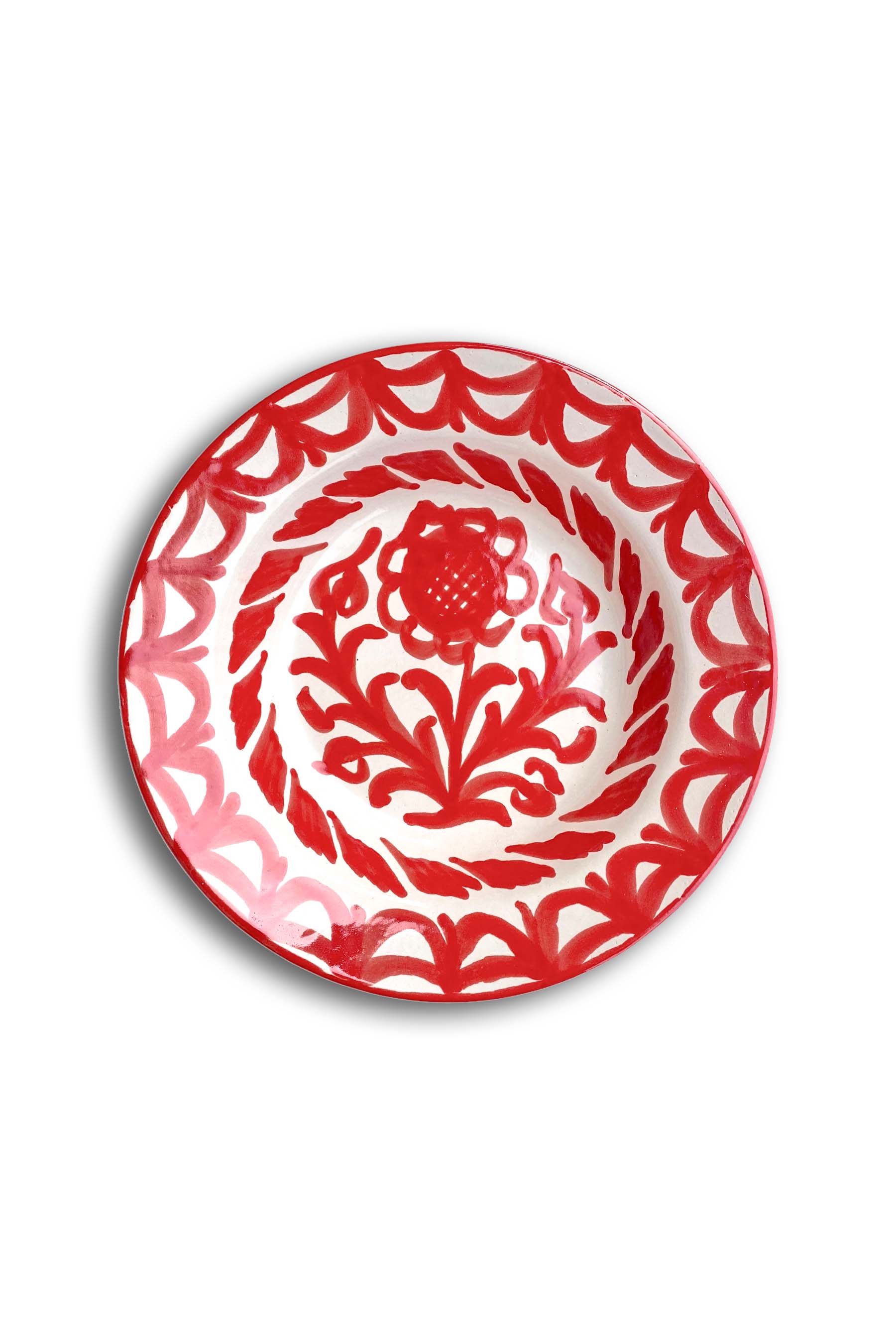 Ceramic Plates & Serving Dishes, Red Flower